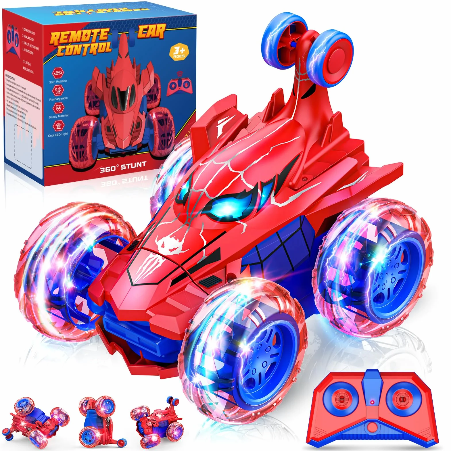 Dreamlandia Coche Teledirigido, Juguetes Niños 3-9 Años, Monster Truck Coches para Niños Coche RC 2.4Ghz con Luces, Regalo Niño 3 4 5 6 7 8 9 Años Cumpleaños
