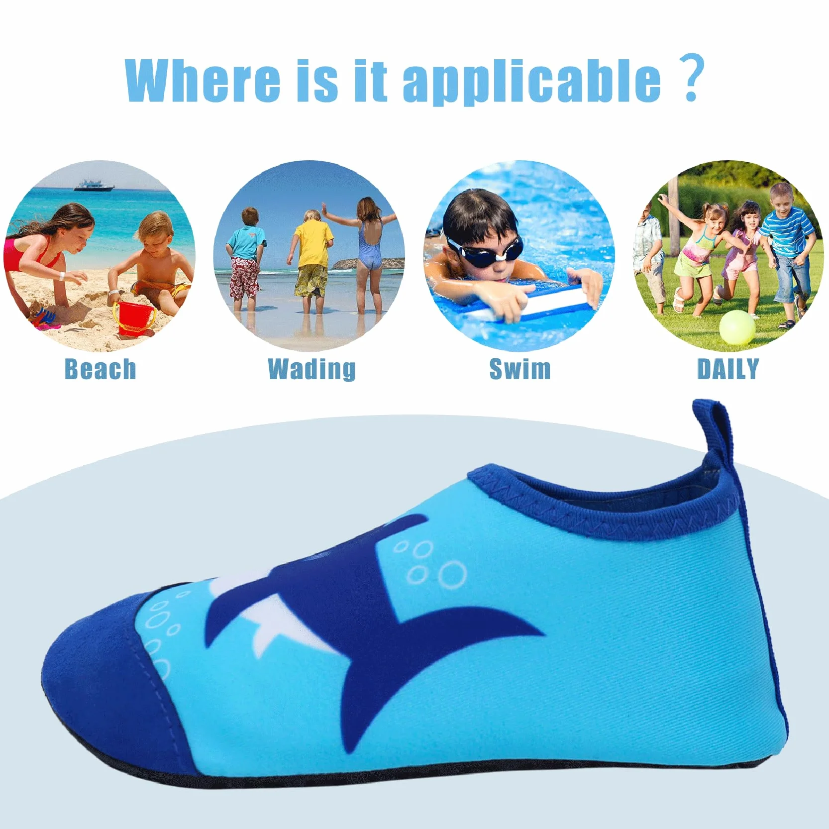 Escarpines Niño Niña Zapatillas de Agua Playa Secado Rápido Calcetines Piscina Zapatos Bebe Calzado Descalzo Surf Buceo Natación