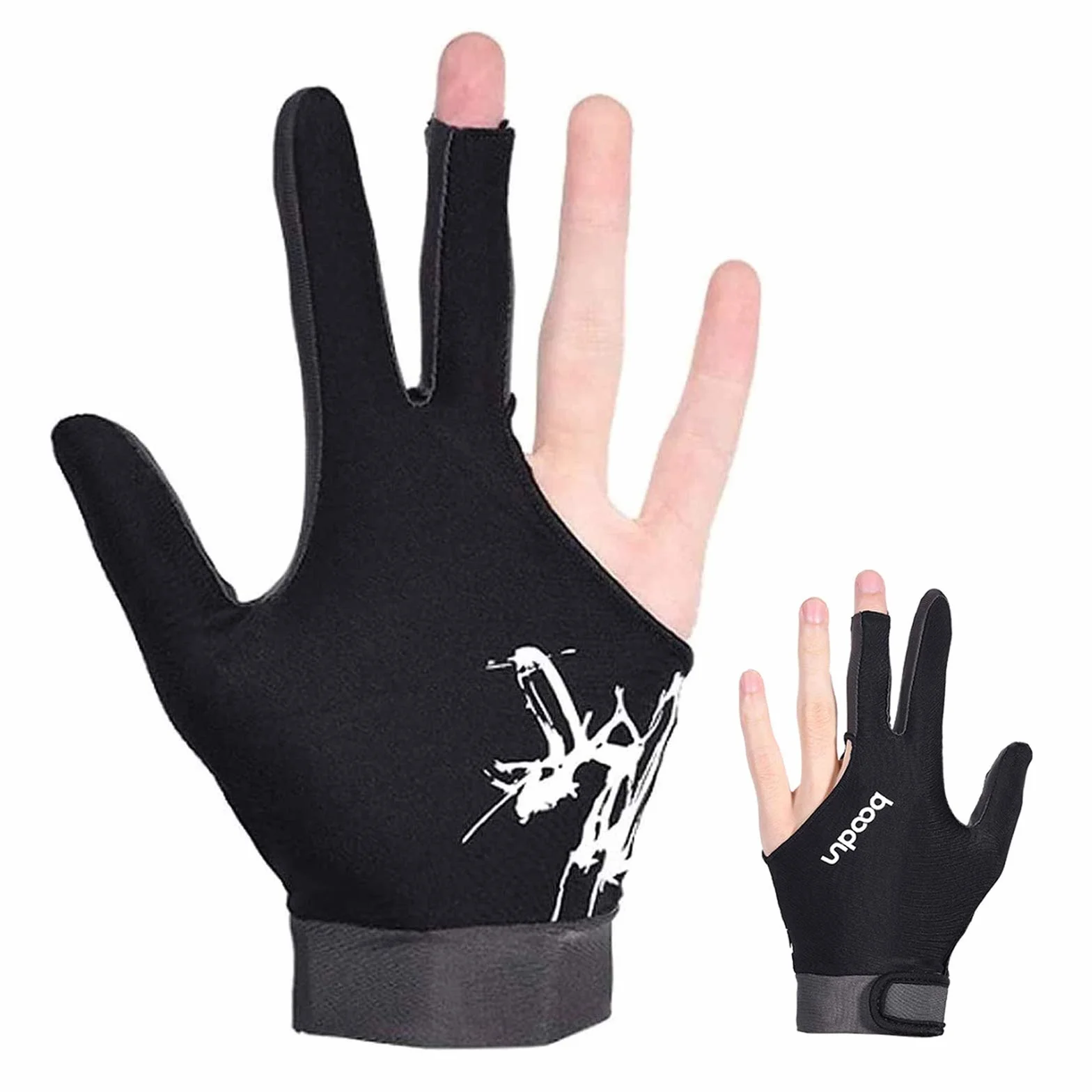 Zeaye Guante de billar de lycra elástica tres dedos 1PCS