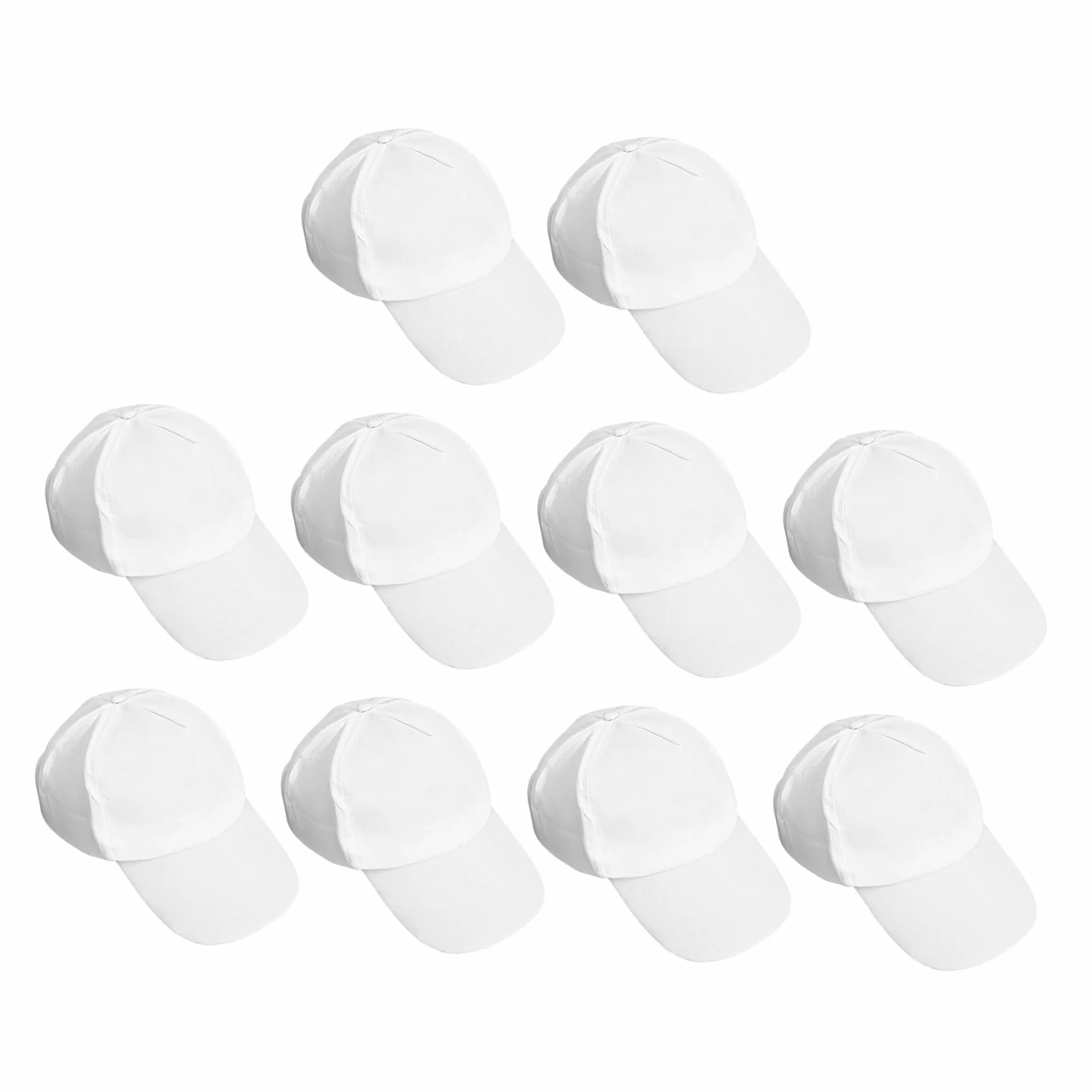 TOYANDONA 10 Gorras de Béisbol en White para Niños, para Pintar, con Visera, para Manualidades, Cumpleaños de Niños Pequeños, Sombreros de Sol para
