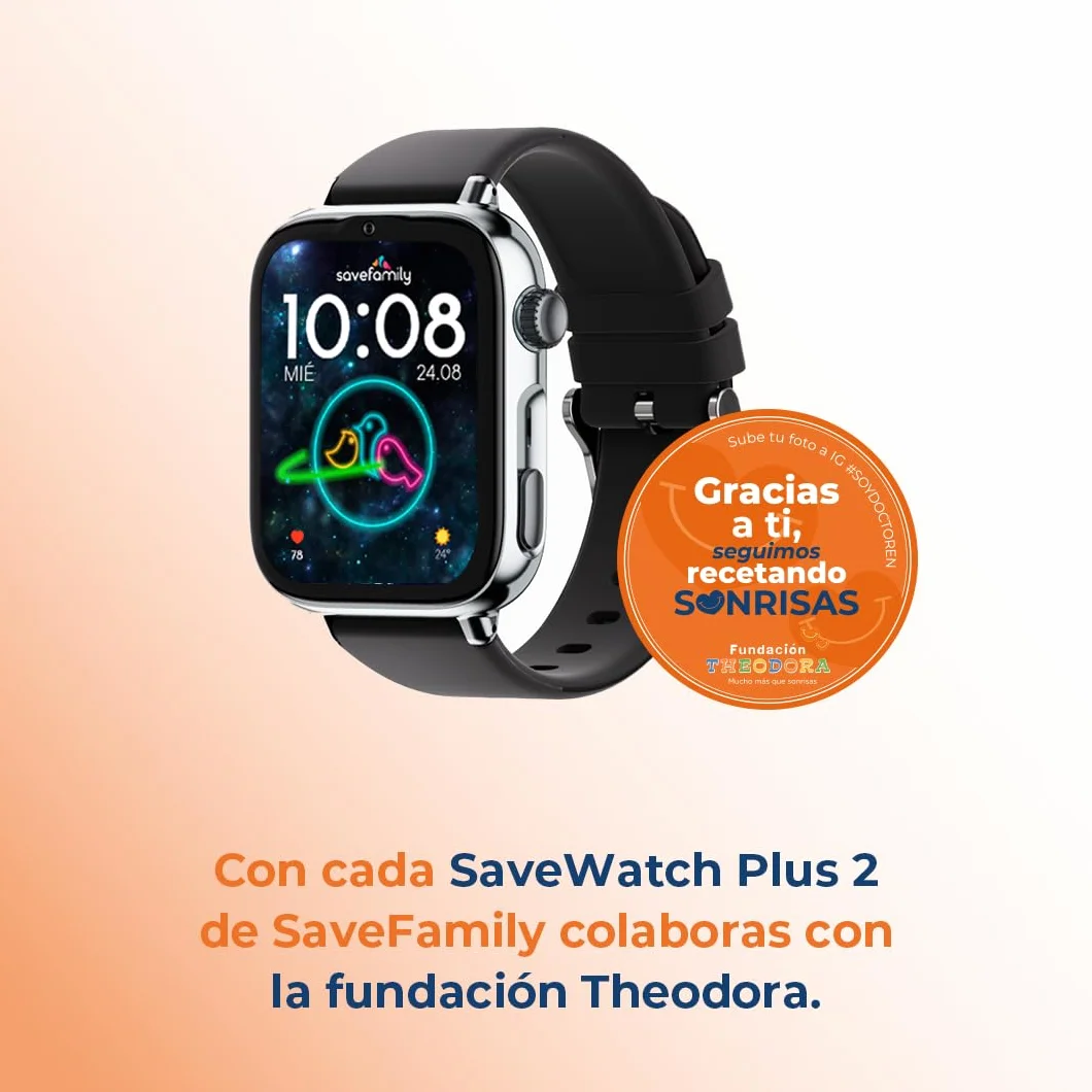 SaveFamily SaveWatch Plus 2 Reloj Inteligente Niño GPS Llamada Vídeo Whatsapp Spotify App Store SIM