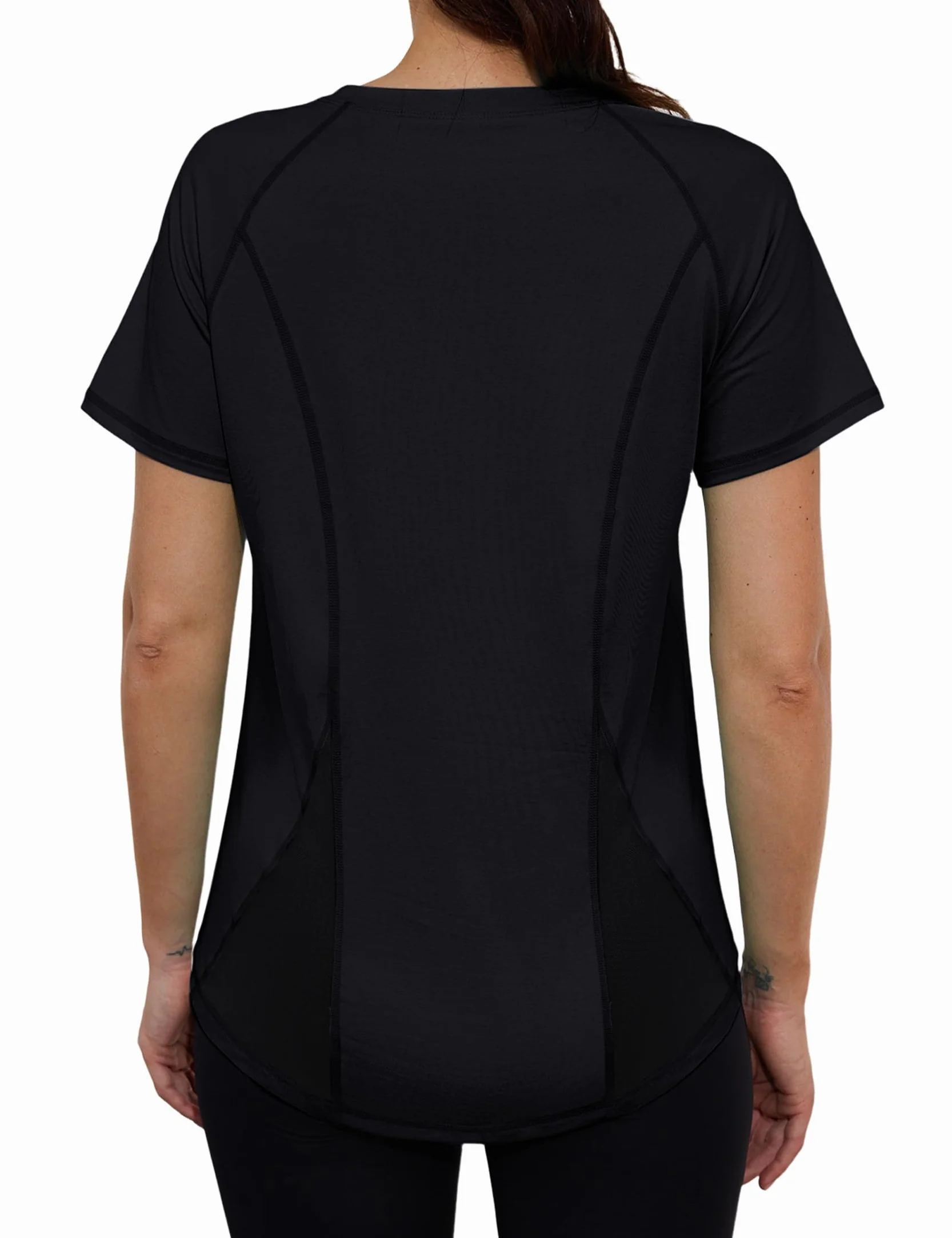 Terecey Camiseta Deportiva Mujer Manga Corta con Malla Espalda Secado Rápido para Fitness Running Gimnasio