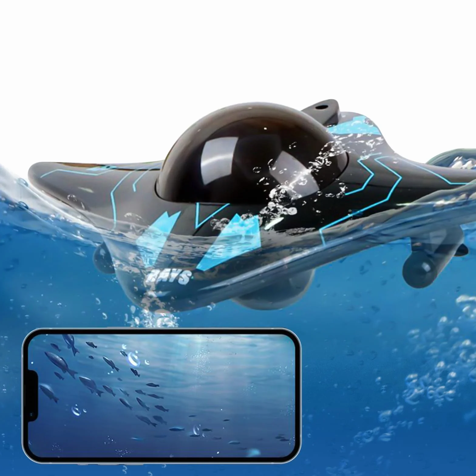 Fisca Barco teledirigido con cámara, control inalámbrico, 6 canales, impermeable, para piscinas y lagos, tiro en tiempo real, juguete RC para botes