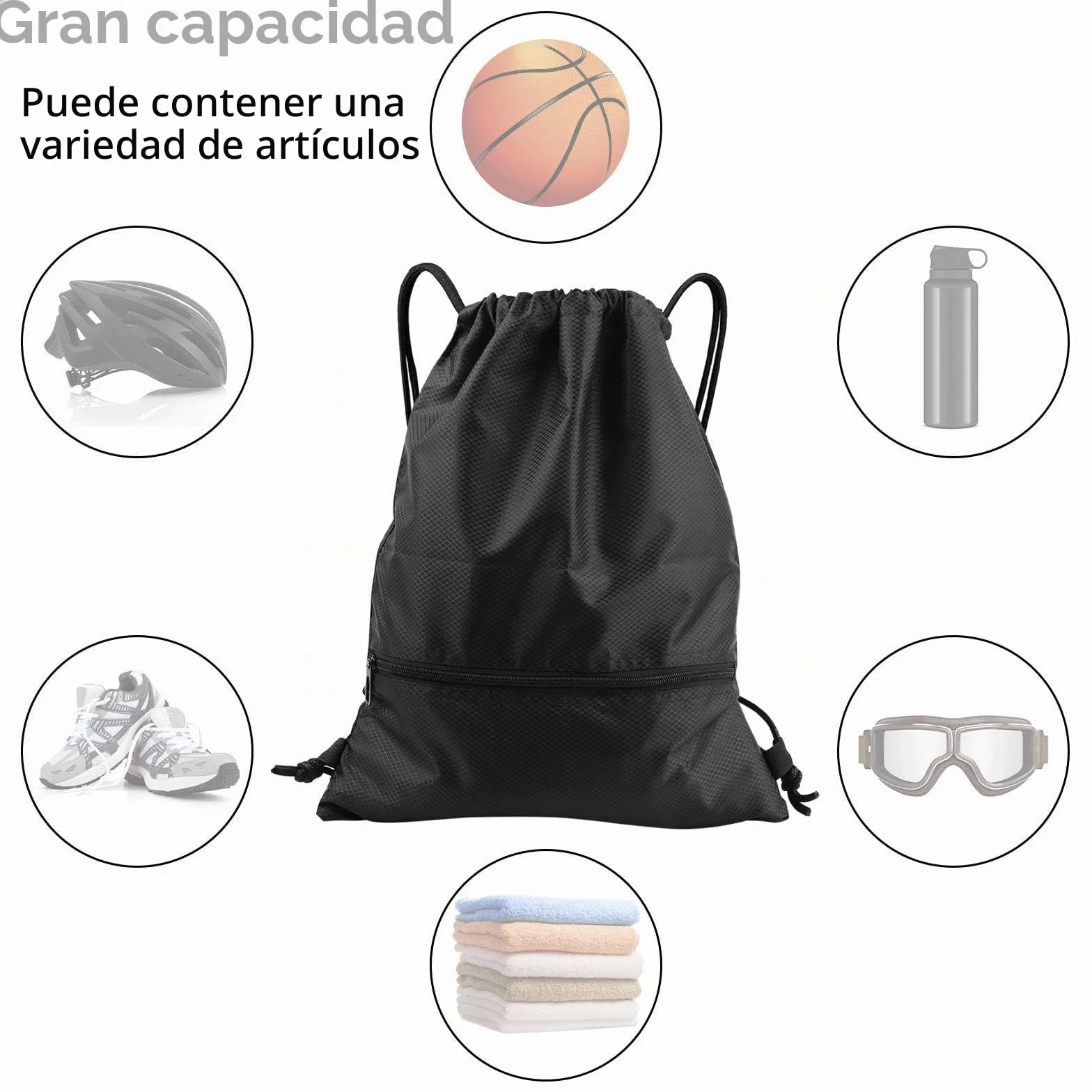 Mochila Deportiva con Cuerdas Gym Sack Unisex para Hombre Mujer