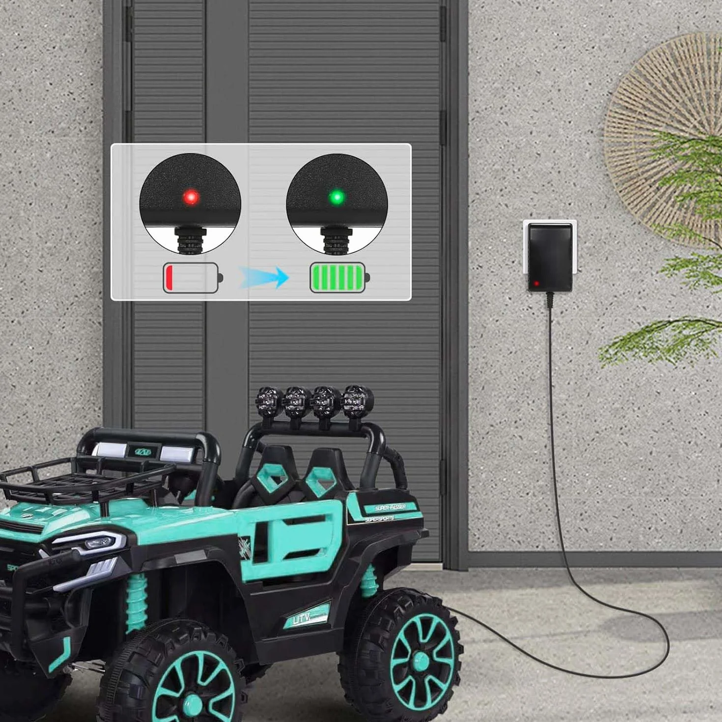 Cargador de 12 V para coche eléctrico infantil, cargador 12 V 1 A Ride on Toys Una variedad de vehículos eléctrico