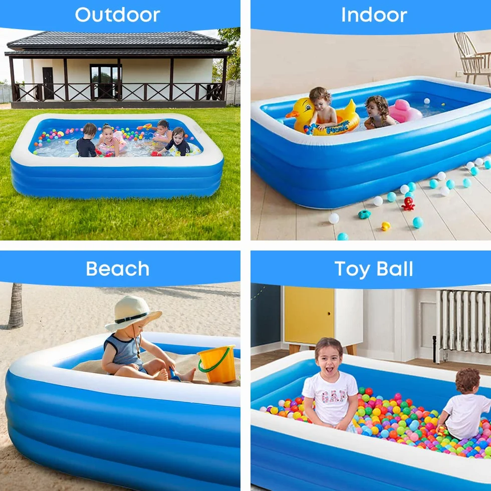 GALAXYER Piscina Hinchable, Piscina Hinchable Familiar de 3 Anillos para niños pequeños y Adultos, Piscina de jardín Exterior Interior, 210 x 135 x 60 cm