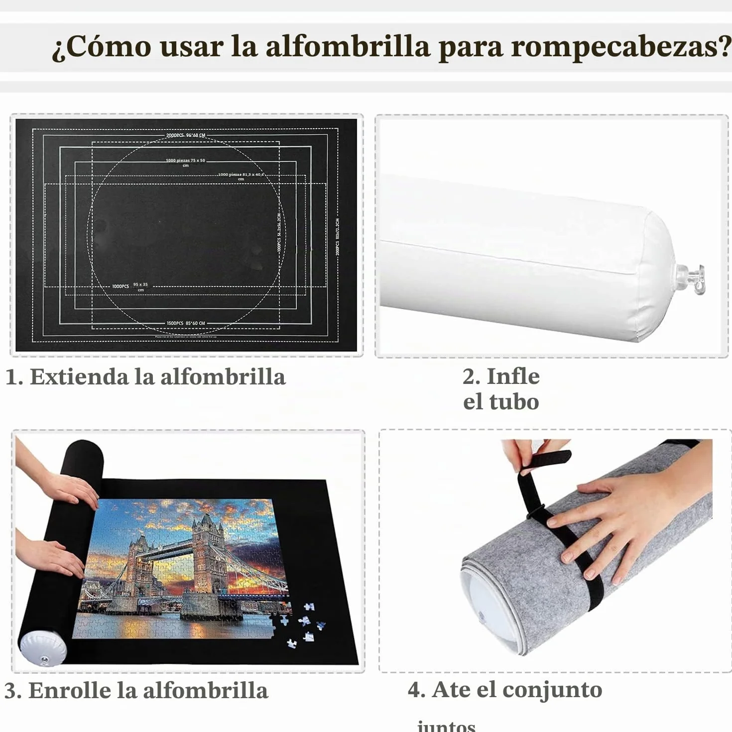 Celawork Alfombrilla Enrollable para Rompecabezas para rompecabezas 1000 1500 2000 3000 Piezas Salvapuzles Almohadilla de Almacenamiento para Rompecabezas (Negro, para 1500)