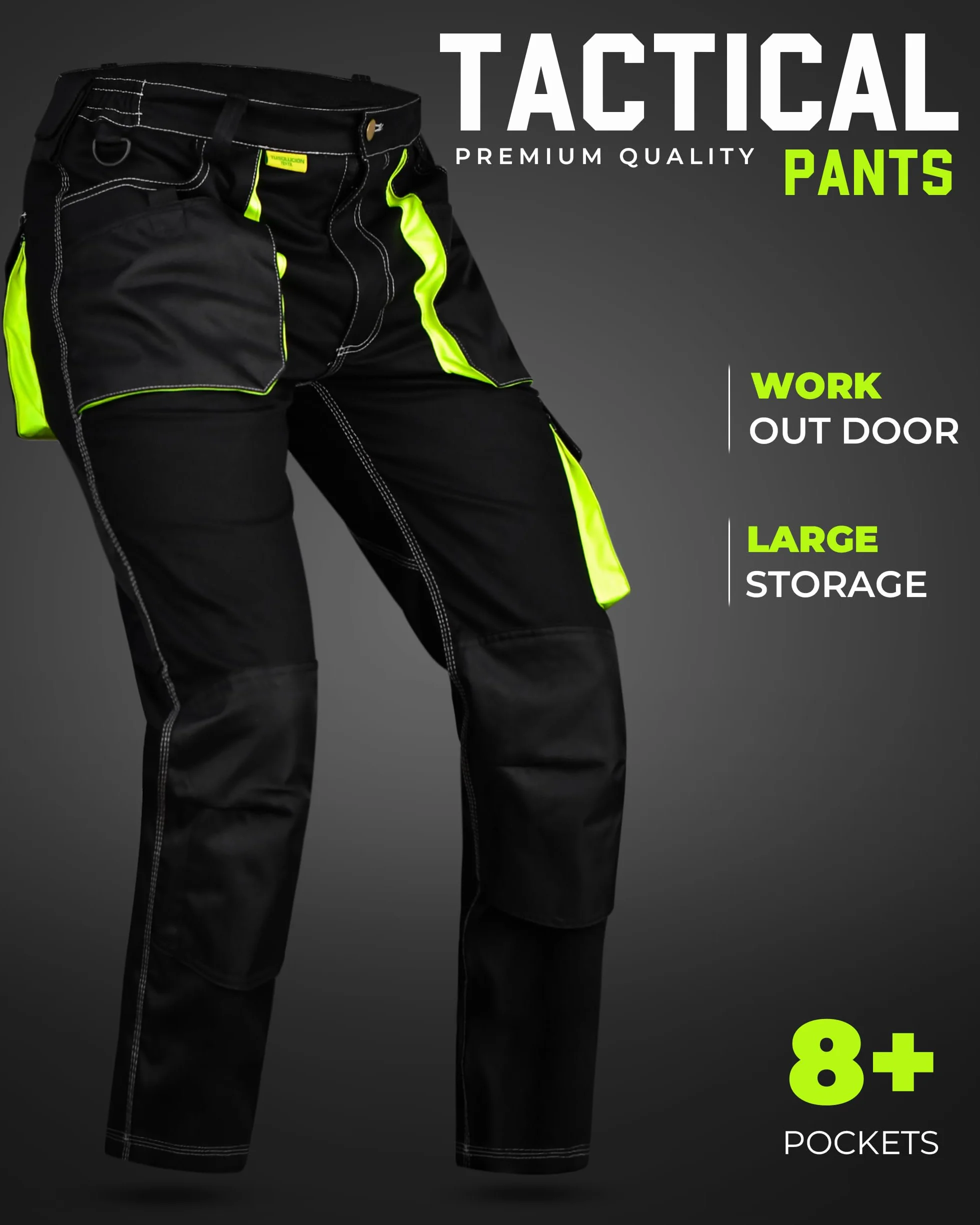 Pantalón de Trabajo Cargo Multibolsillos con Bolsillos de Rodilleras para Hombre