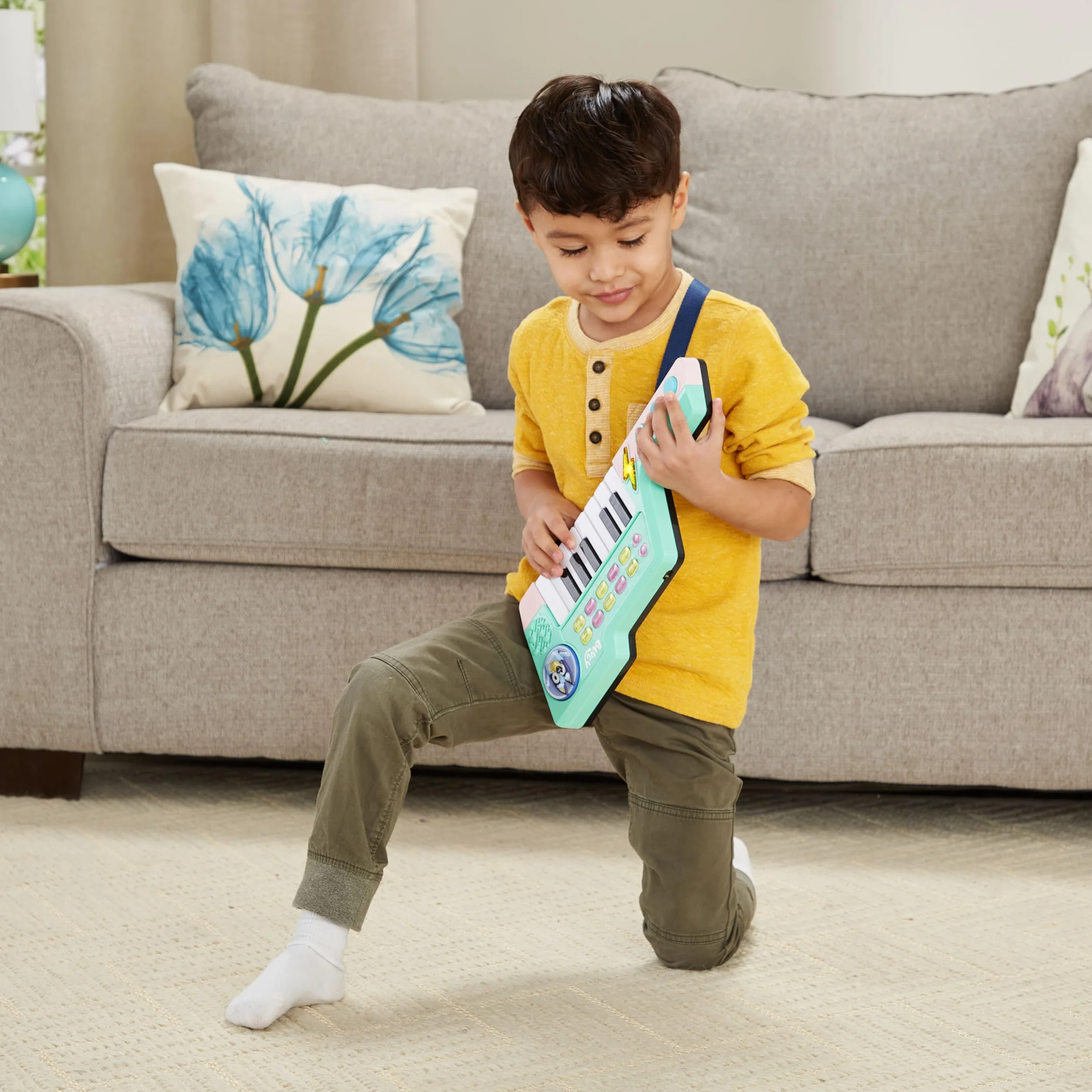 VTech - Teclado-Guitarra de Bluey, Piano y Guitarra interactiva 2 en 1, Elige Entre 10 Instrumentos y Sonidos, CREA Tus propias melodías, Regalo niños +3 años, Versión ESP