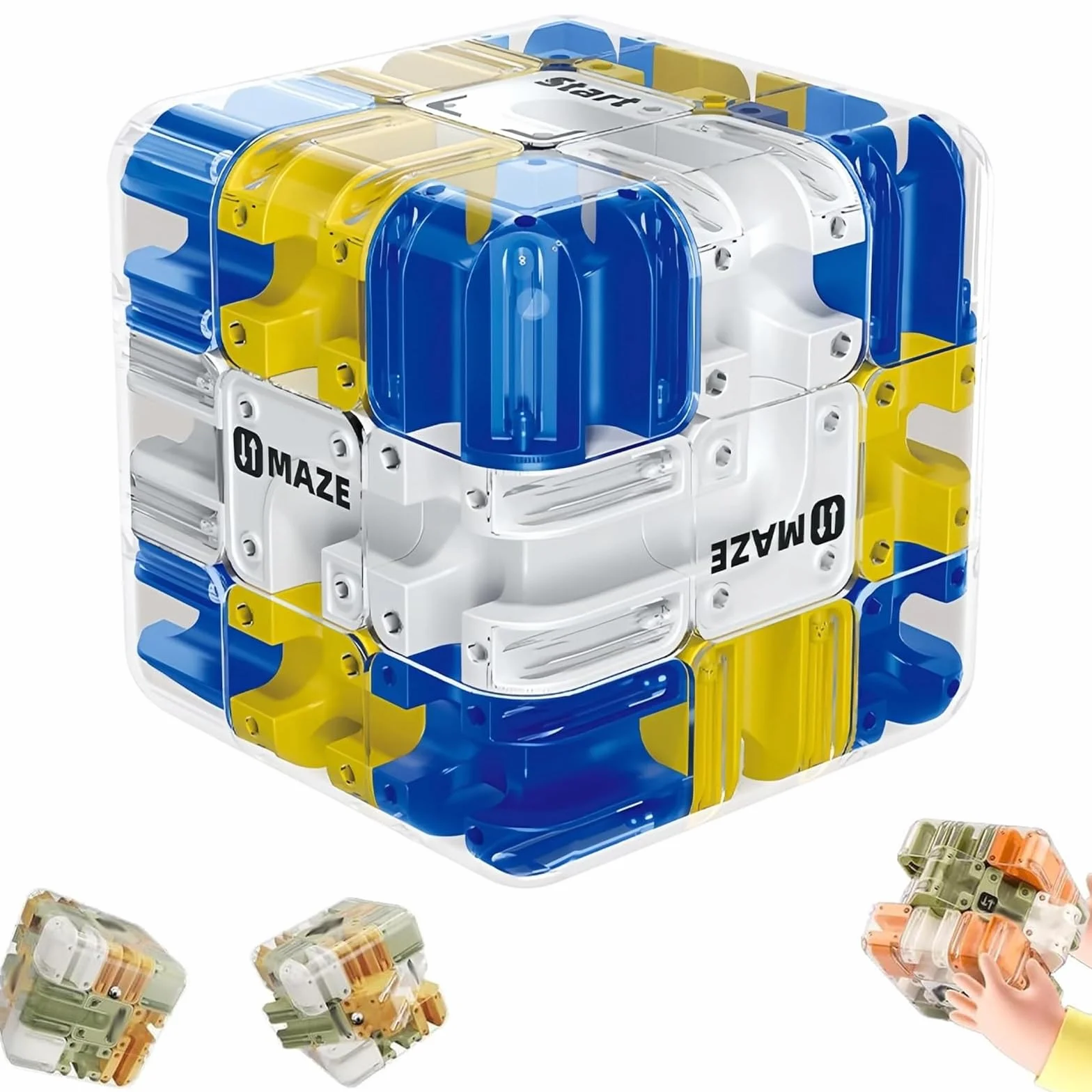 Cubo Laberinto 3D Grande con Bola - Juguete Educativo para Aliviar el Estrés, Entrena la Lógica y Concentración, Mejora la Percepción Espacial, Juego de Ingenio y Pensamiento
