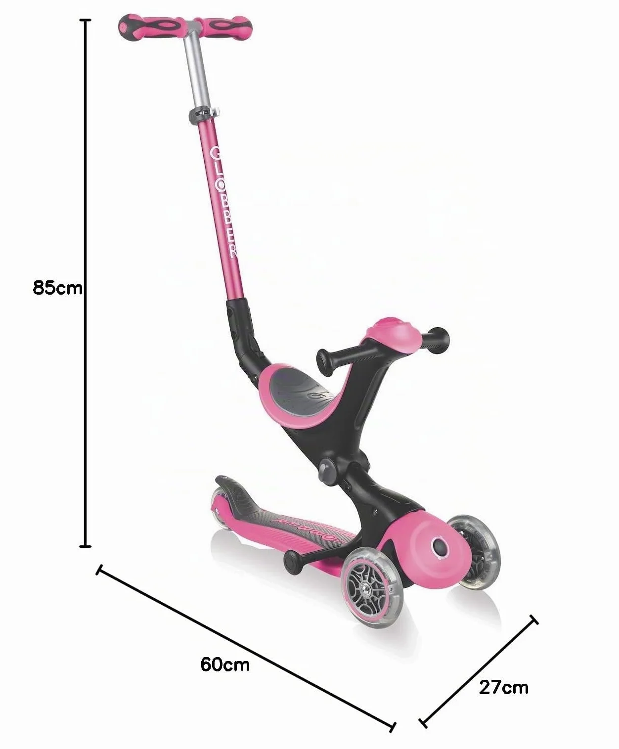 Globber GO•UP Deluxe Patinete evolutivo 3 ruedas con asiento niños 15 meses a 6 años