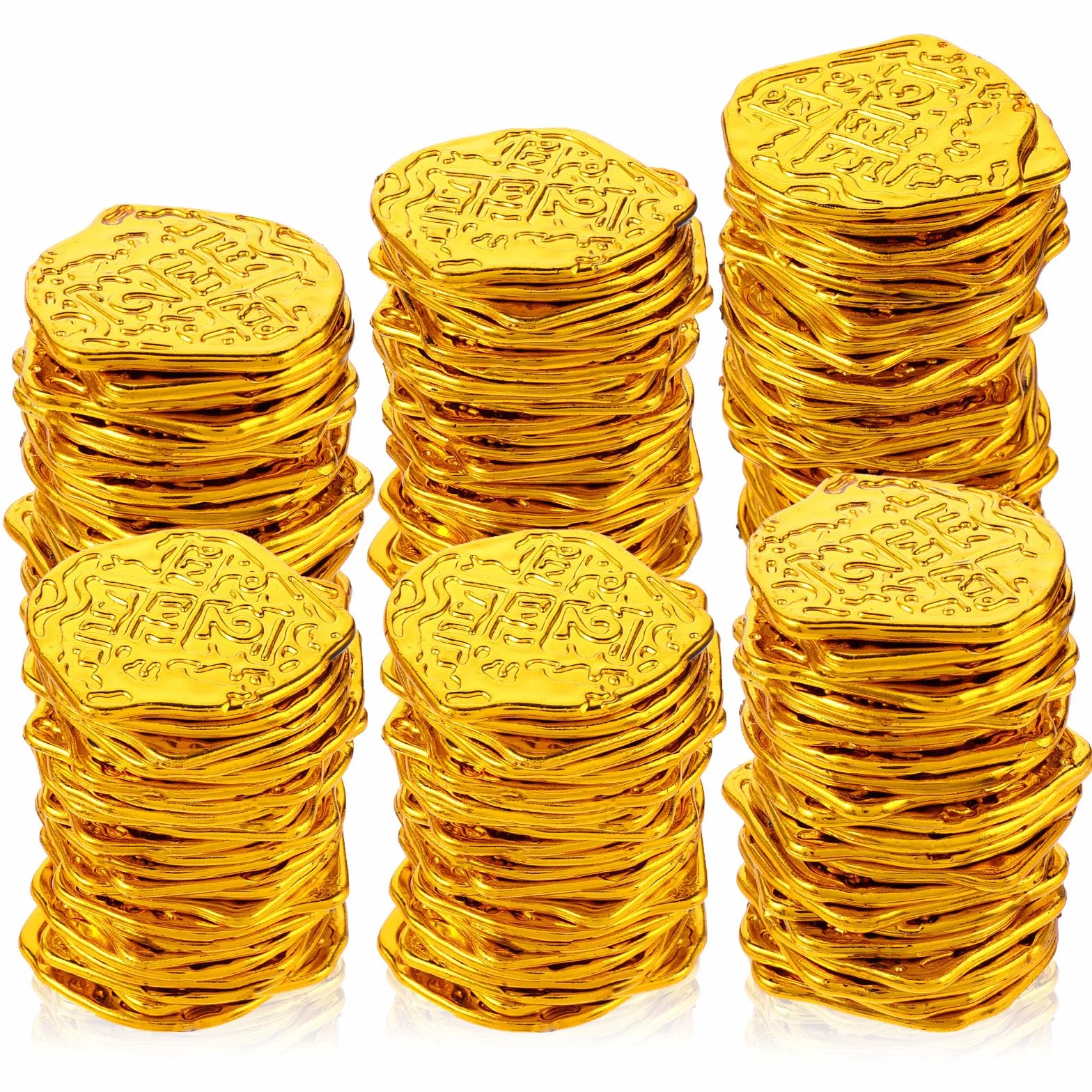100 Piezas Monedas Pirata Réplica de Moneda de Plástico Doblones Españoles Monedas Juguete de San Patricio Decoraciones de Fiesta Pirata para Eventos Temáticos de Aventura de Halloween