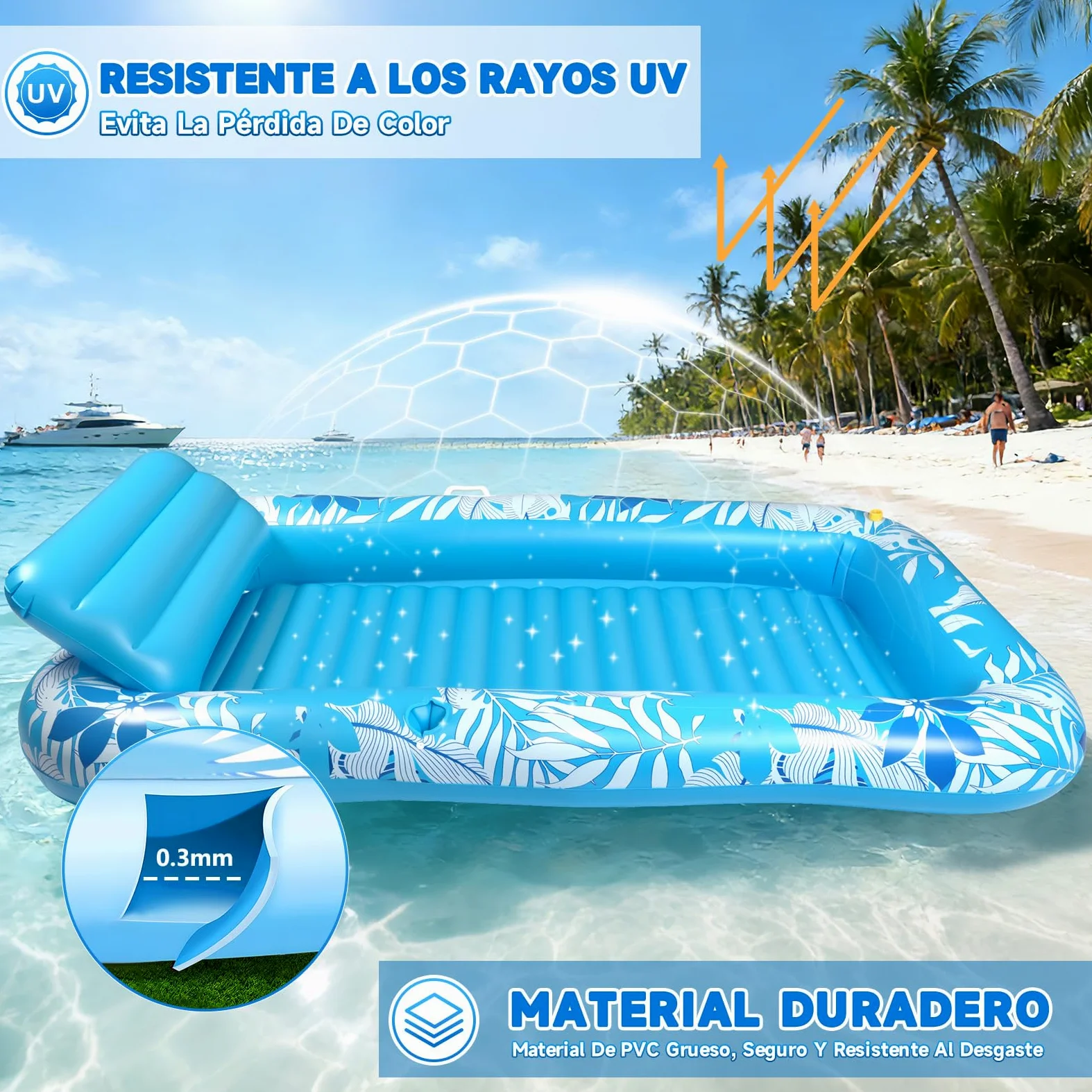 Colchonetas Piscina Adultos, Flotador Inflable Piscina Aspersor 210 × 130 cm, Colchoneta Hinchable Piscina - Cojines & Posavasos, Tanning Pool Piscina, Jardín, Césped, Playa