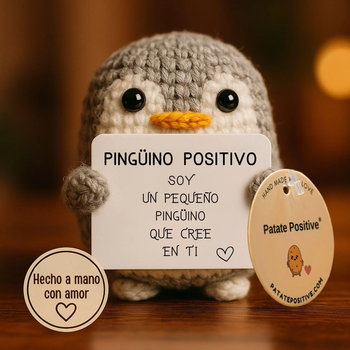 Pingüino Positivo Peluche Divertido Regalo Original Fiesta Infantil Adolescente Cumpleaños Niño Niña