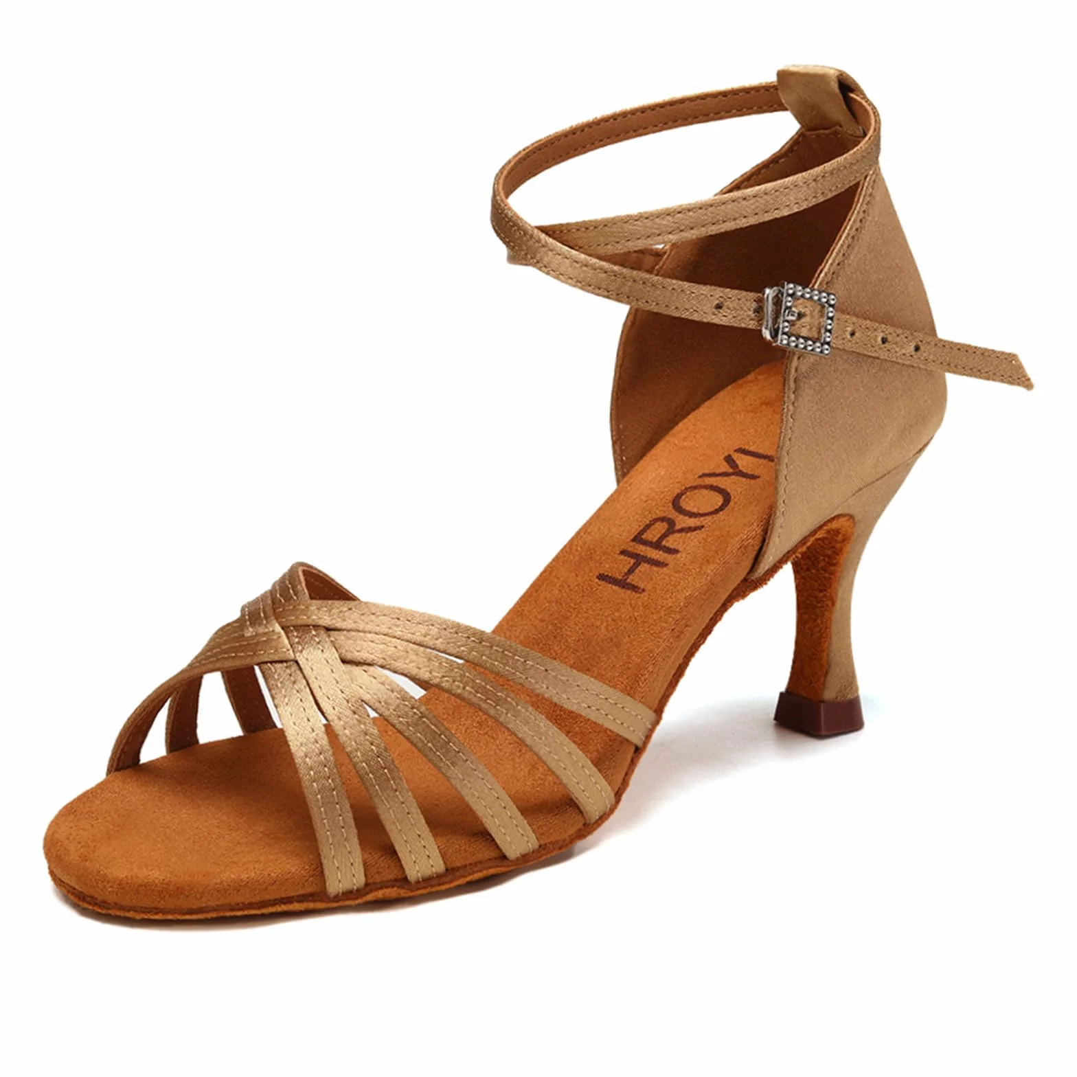 HROYL Zapatos de Baile Latinos de Satén Mujeres ES213