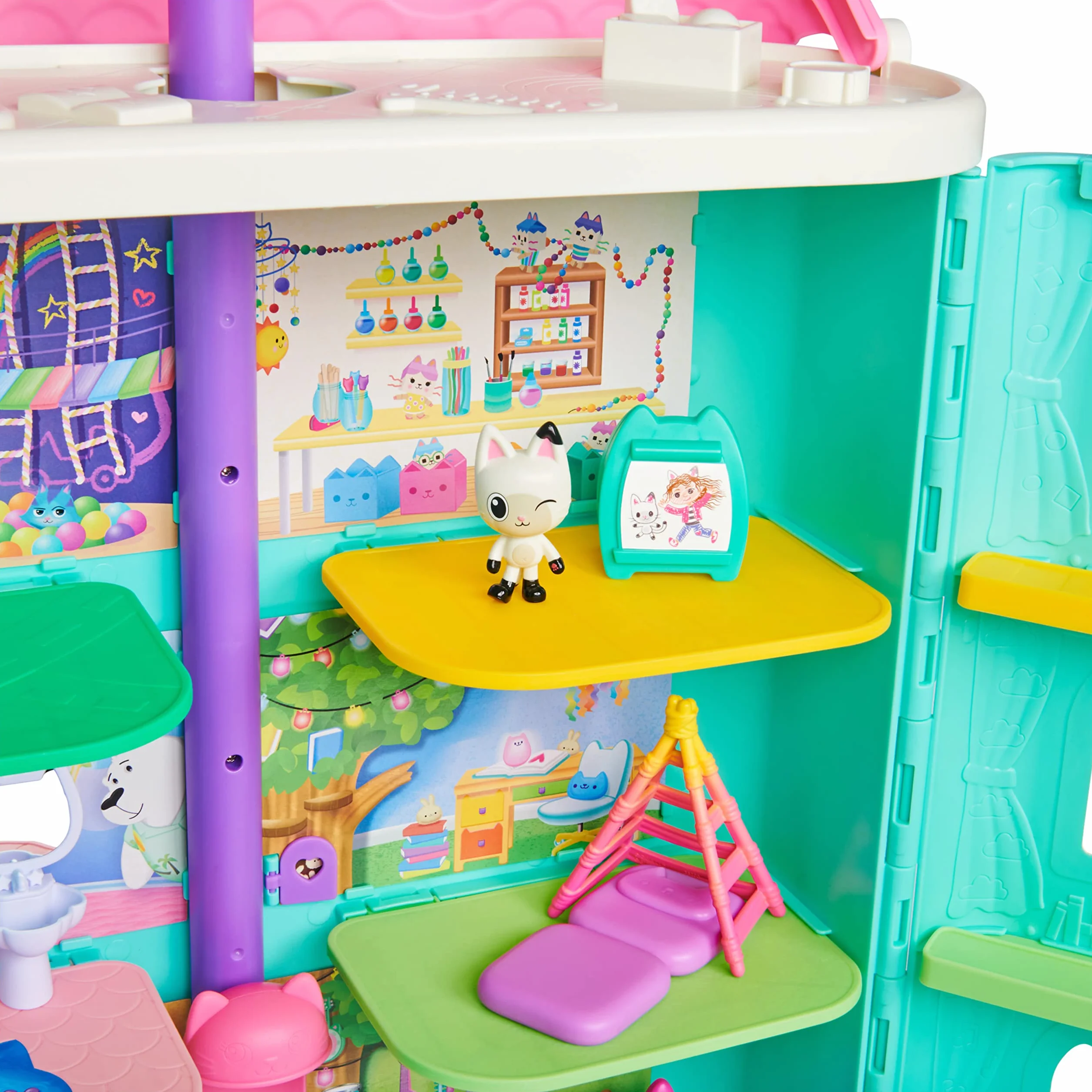 LA CASA DE MUÑECAS DE GABBY - La Casa de Muñecas de Gabby's Dollhouse con 2 Figuras, 8 Muebles, 3 Accesorios, 2 Cajas Sorpresa y Sonidos - 6060414 - Juguetes Niñas 3 años + - Regalo Niña 3 años +