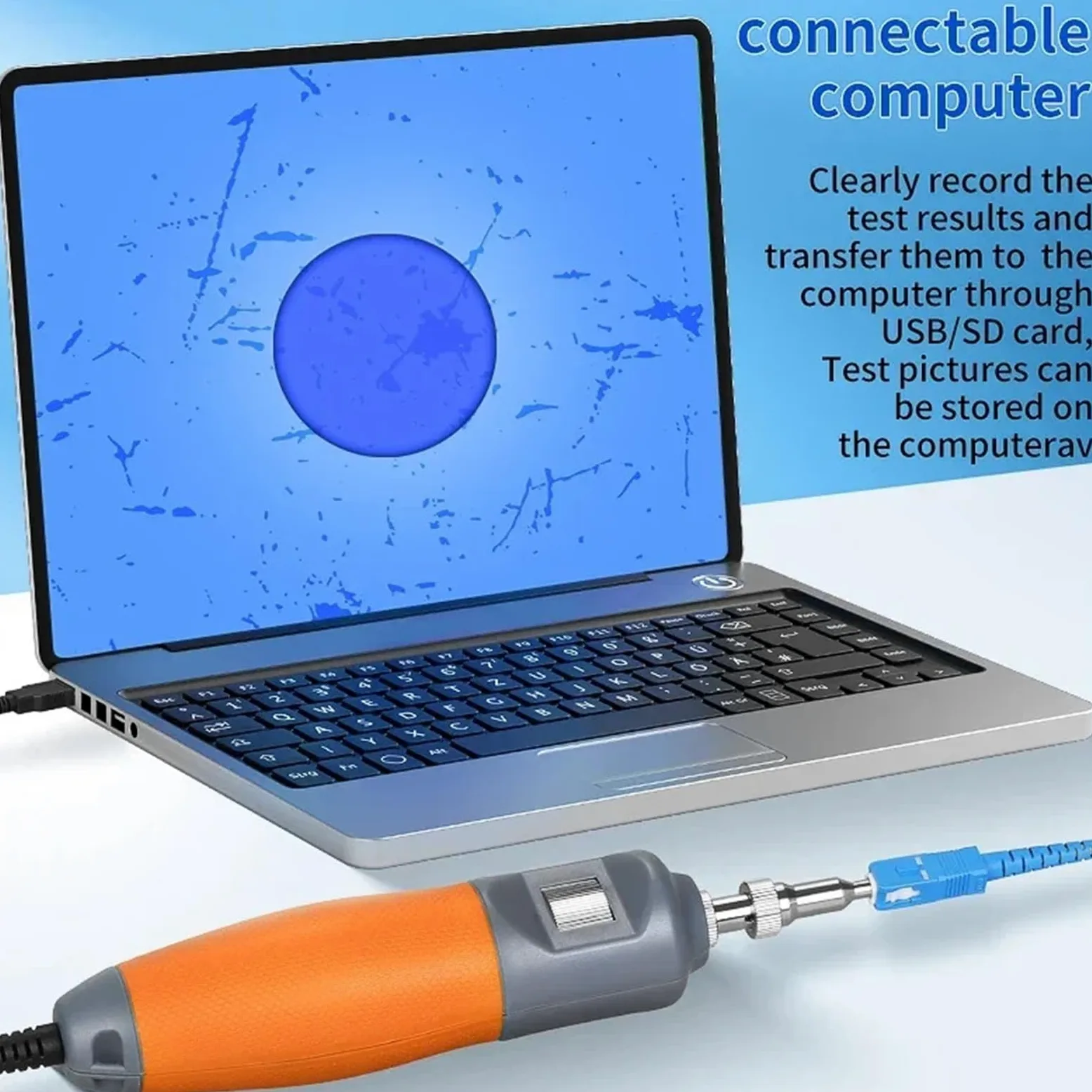 OTDR, Limpiador de fibra óptica AUA-600, microscopio 400X, pantalla táctil HD 5 pulgadas, sonda inspección, detector extremos(Support UPC)