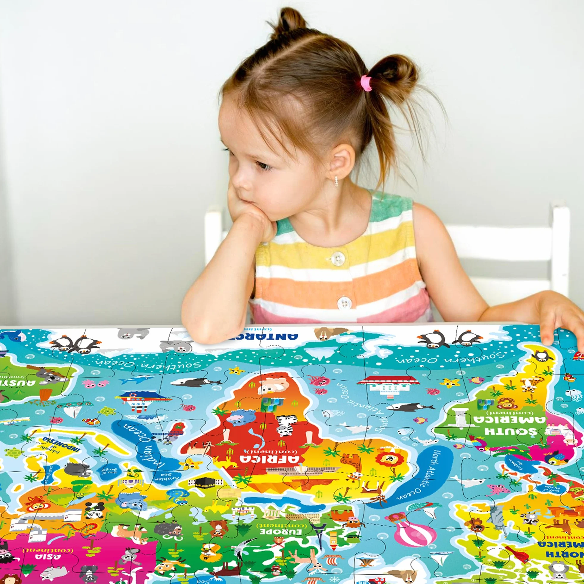QUOKKA Puzzle Mapa Mundi Infantiles 3 4 5 Años - 60x90 cm 48 Piezas Puzzle XXL Gigante de Suelo para Niños 5 6 Años - Grande Juguete Mundo - Regalo Educativo para Niños y Niñas de 2 a 6