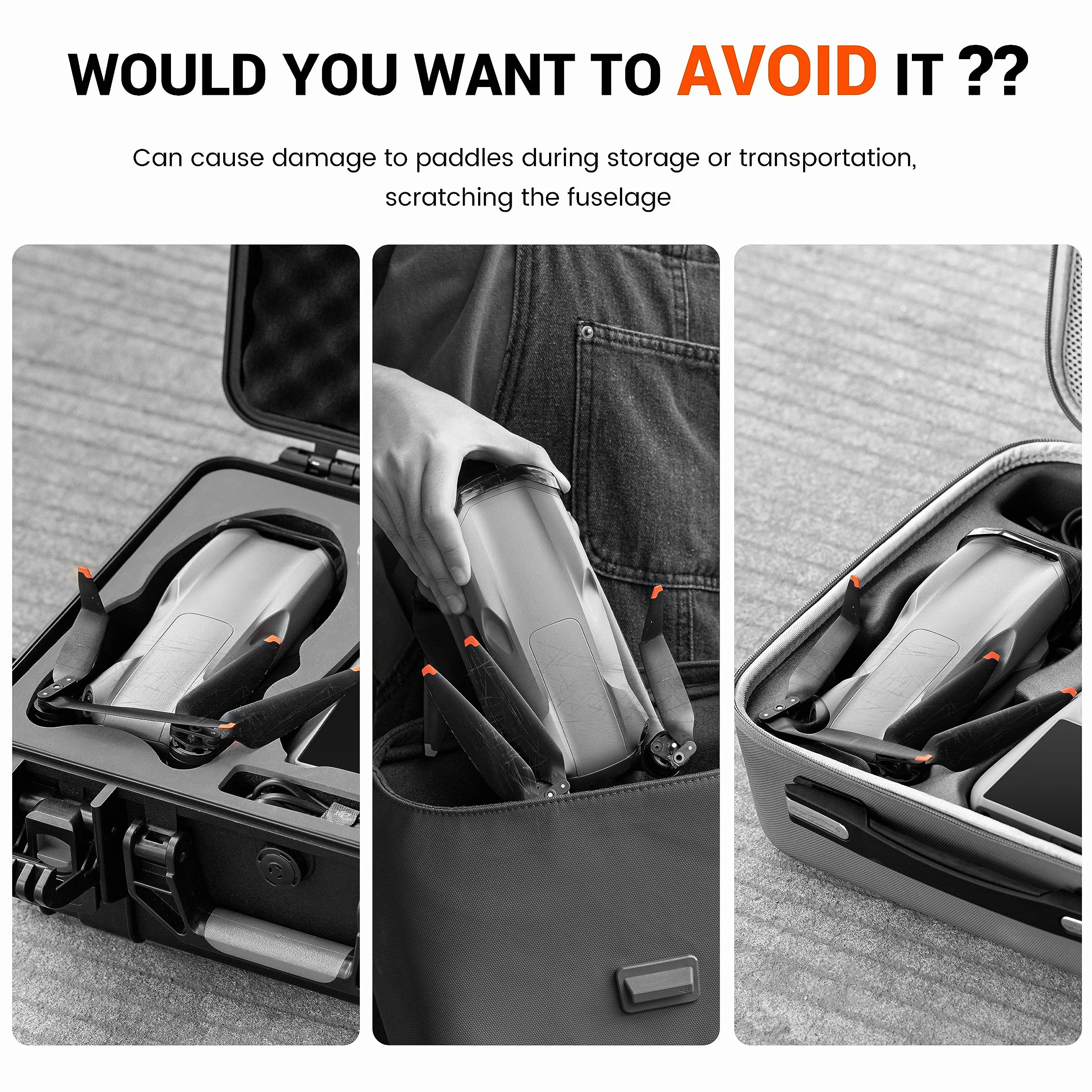 STARTRC Protección para accesorios DJI Air 3S/Air 3, fijador y soporte de hélice, protector actualizado (naranja)