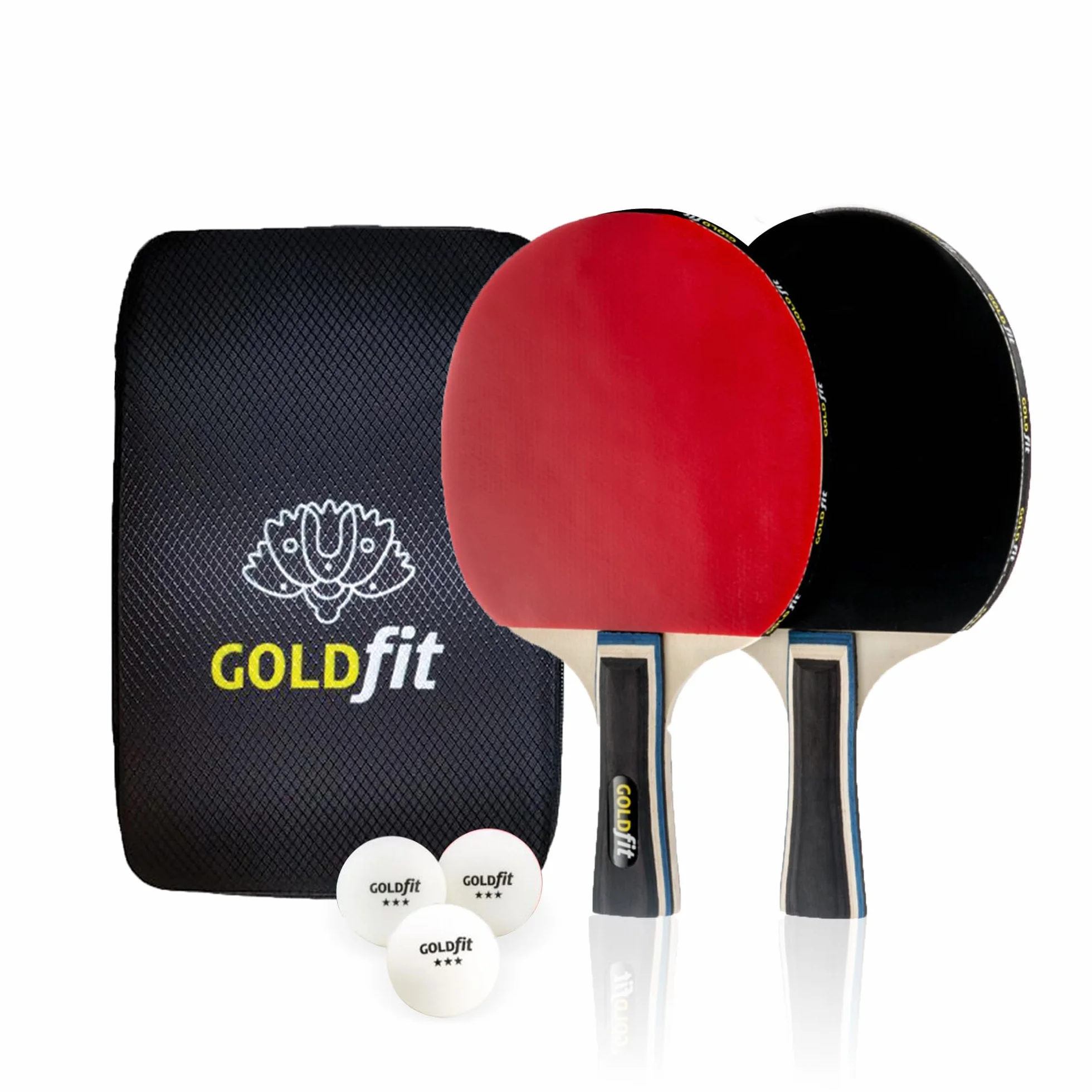 Set de 2 Raquetas de Ping Pong Profesional con 3 Pelotas y Funda