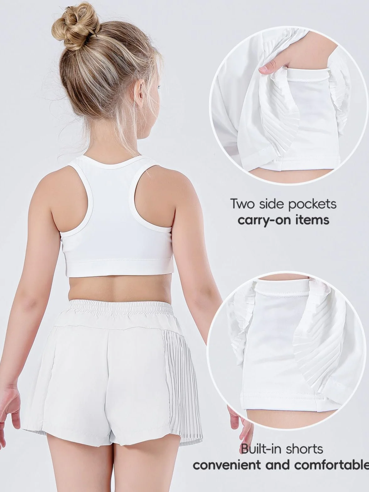 Pantalones Cortos de Mariposa para Niñas 2 en 1 Falda Pantalón Bolsillos 3-15 años