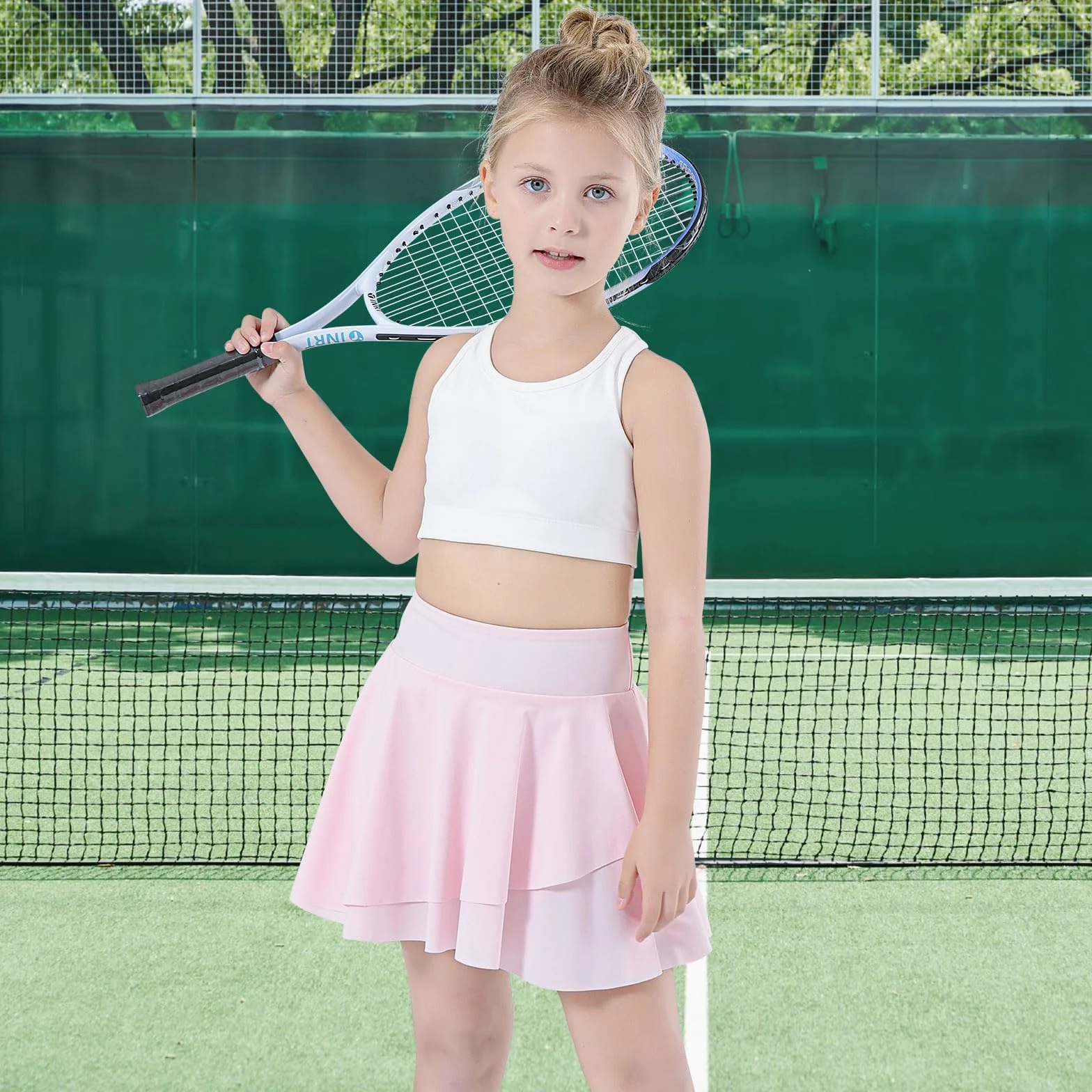 Falda Pantalon Deporte Niña Plisada con Shorts y Bolsillos Golf