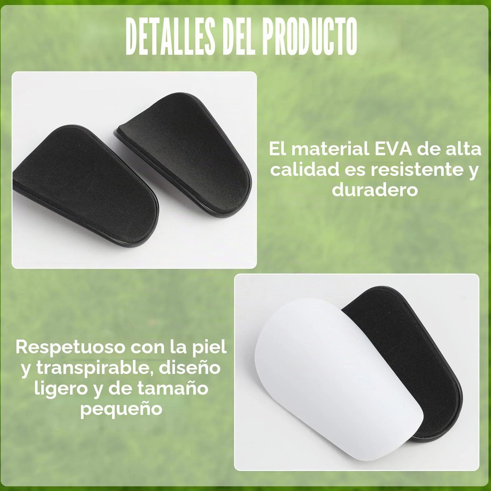 Mini Espinilleras de Fútbol para Niños y Adultos, Ligeras, Blanco y Negro, 4 Piezas