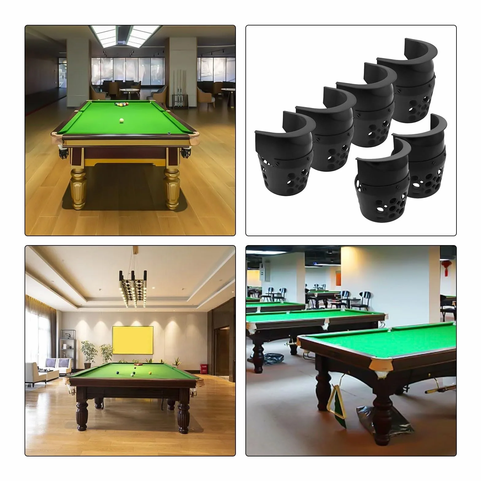 Juego de 6 bolsillos de repuesto para mesa de billar, laterales y esquineros, plástico