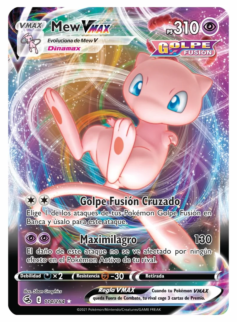 Pokémon Baraja Combate De Liga De Mew VMAX 60 Cartas Holográficas