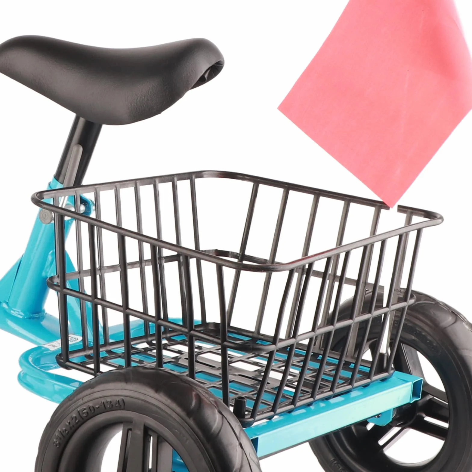 Triciclo para Niños con Cestas de Almacenamiento Delanteras y Traseras, Diseño Bonito y Cómodo para Niños de 2 a 6 Años, Material Metálico (Azul)