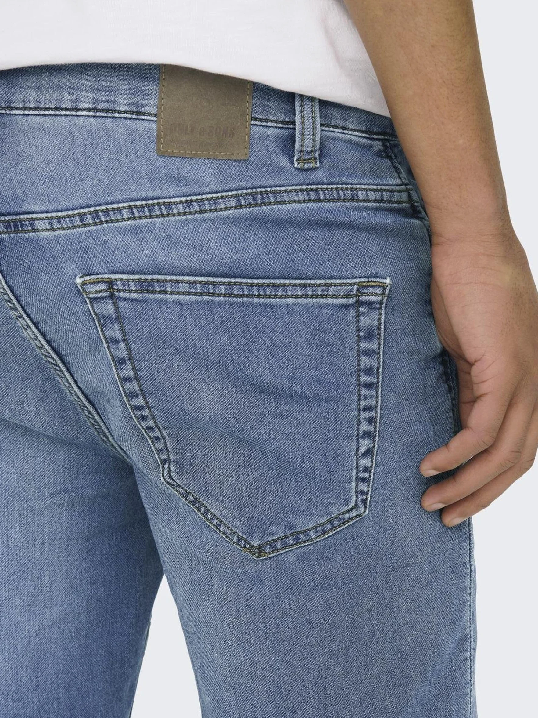 Hombres O&S Pantalones Cortos de Mezclilla Capri 3/4 Bermudas Verano Ocio