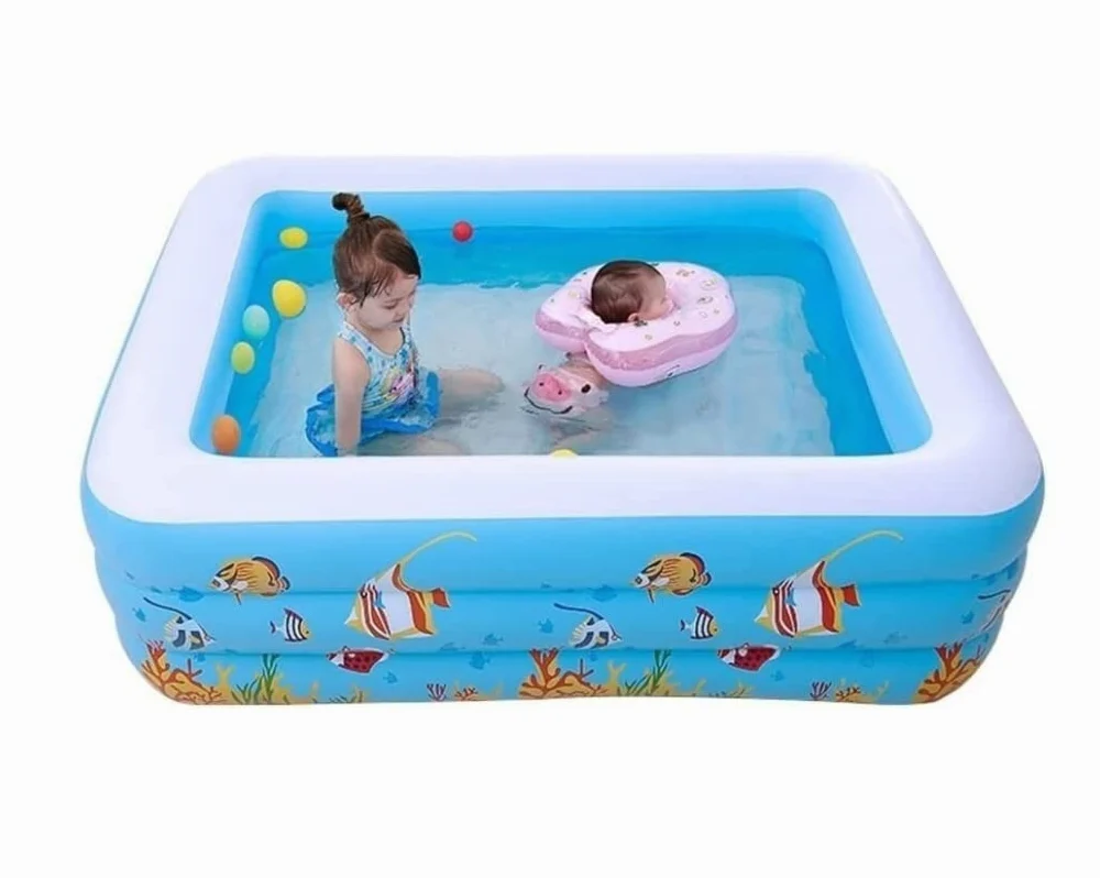 Piscina Hinchable Piscina Hinchable 180 X 140 X 60 Cm Piscina Hinchable Familiar para Adultos Piscina Infantil Rectangular Piscina para Exteriores