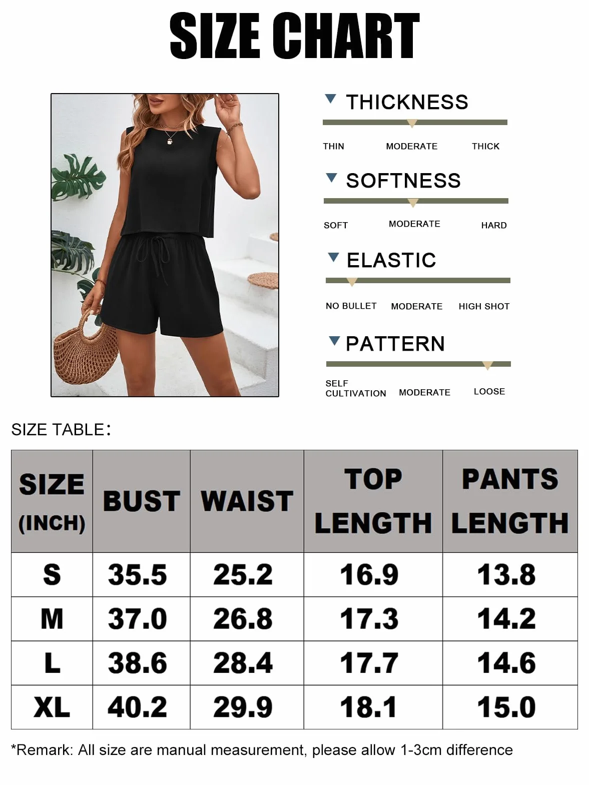 Chándales para Mujer Conjunto Deportivo de Verano sin Mangas Lino Chaleco Pantalones Cortos Cintura Alta