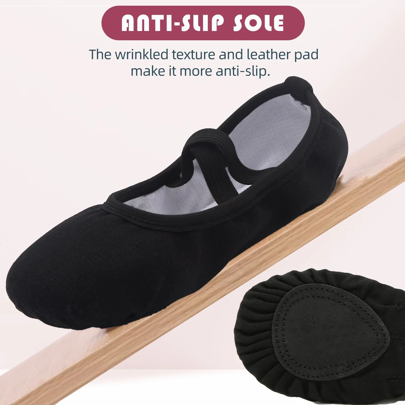 Zapatillas Ballet Transpirable Canvas con Suela de Cuero Dividido para Niña y Mujer