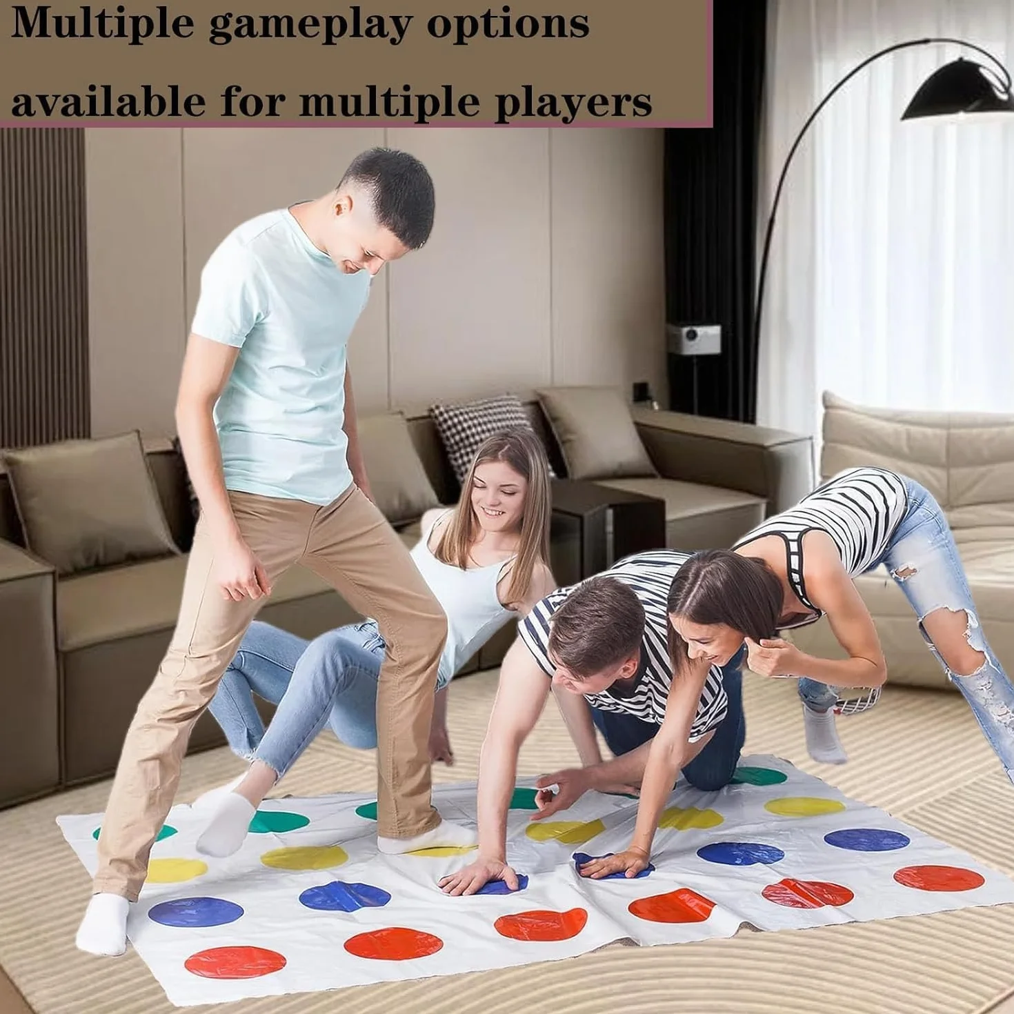 Twister también Conocido como Twisty de Movimiento Interactivo con Alfombra es un de Piso y de Habilidad en Equipo Ideal para Toda la Familia Fiestas de cumpleaños y reuniones