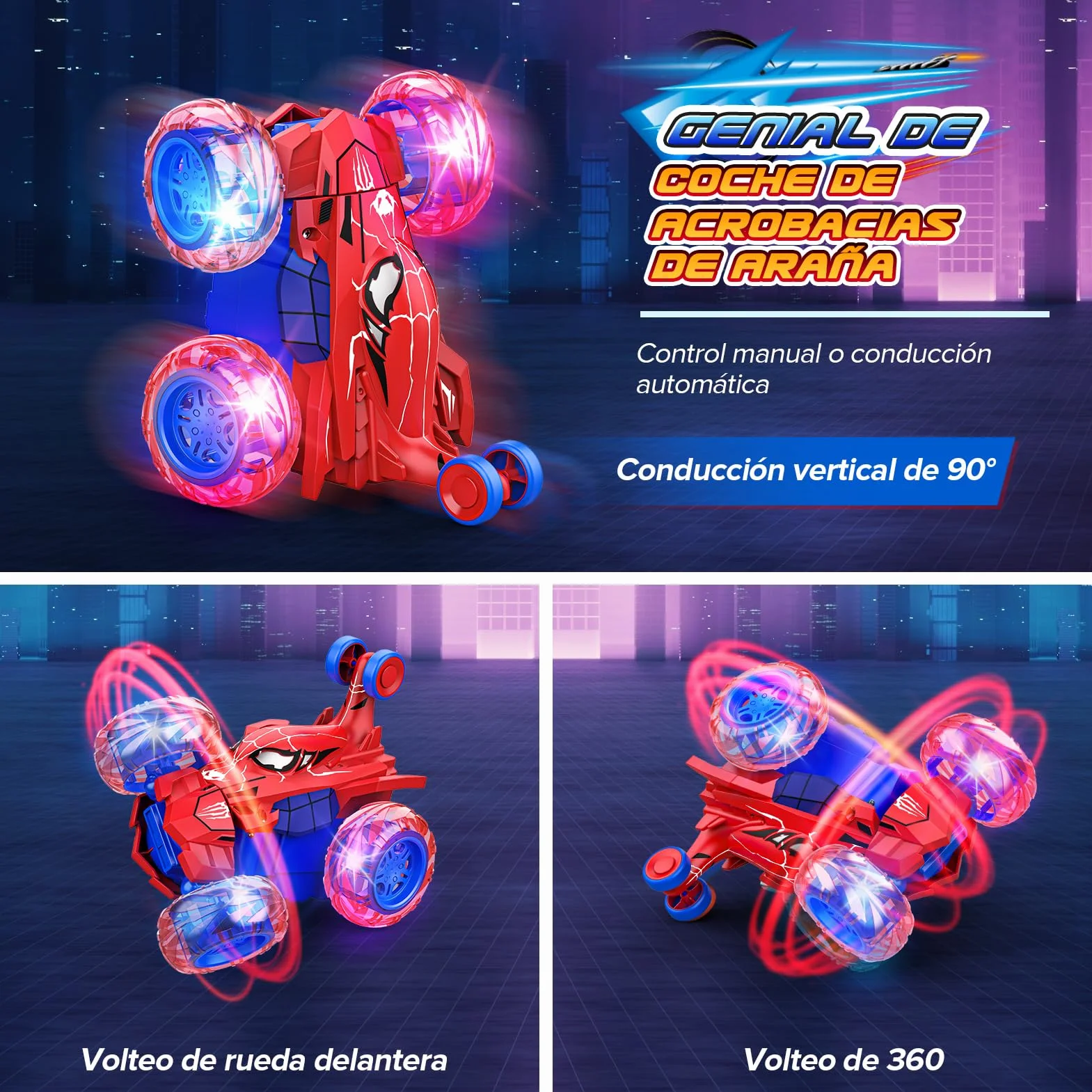 Dreamlandia Coche Teledirigido, Juguetes Niños 3-9 Años, Monster Truck Coches para Niños Coche RC 2.4Ghz con Luces, Regalo Niño 3 4 5 6 7 8 9 Años Cumpleaños