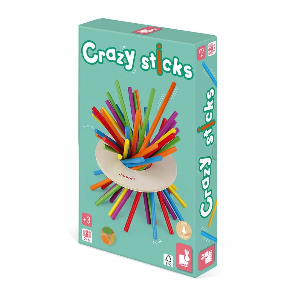 Janod - Juego de Habilidad Crazy Sticks - En Madera - Desde 3 Años, J02695