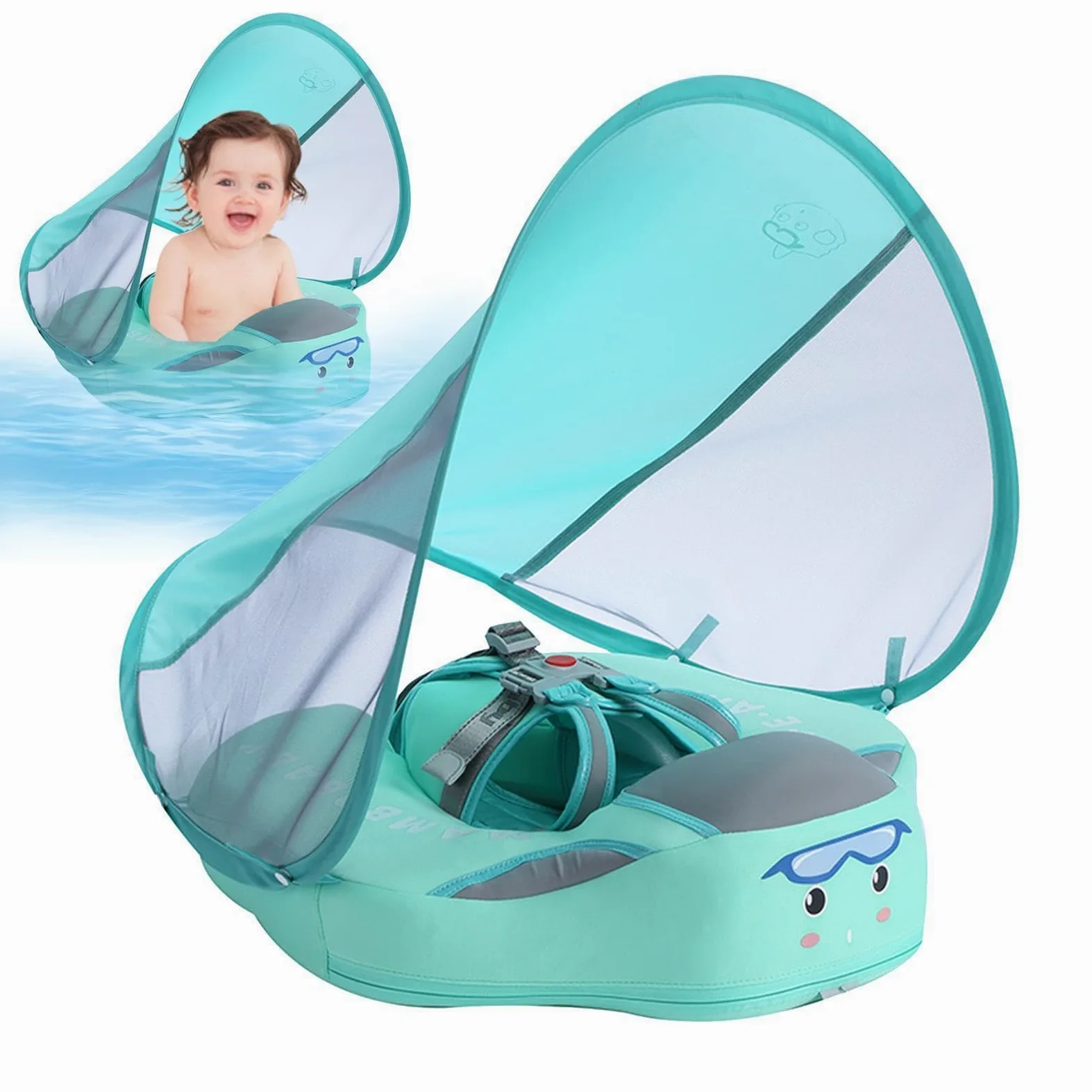 Flotador para Bebé Flotadores Infantiles para Piscina | Flotador Estable con Sombrilla Protectora Solar para Viajes y Verano en Playa o Lago, para Bebés de 3 a 24 Meses
