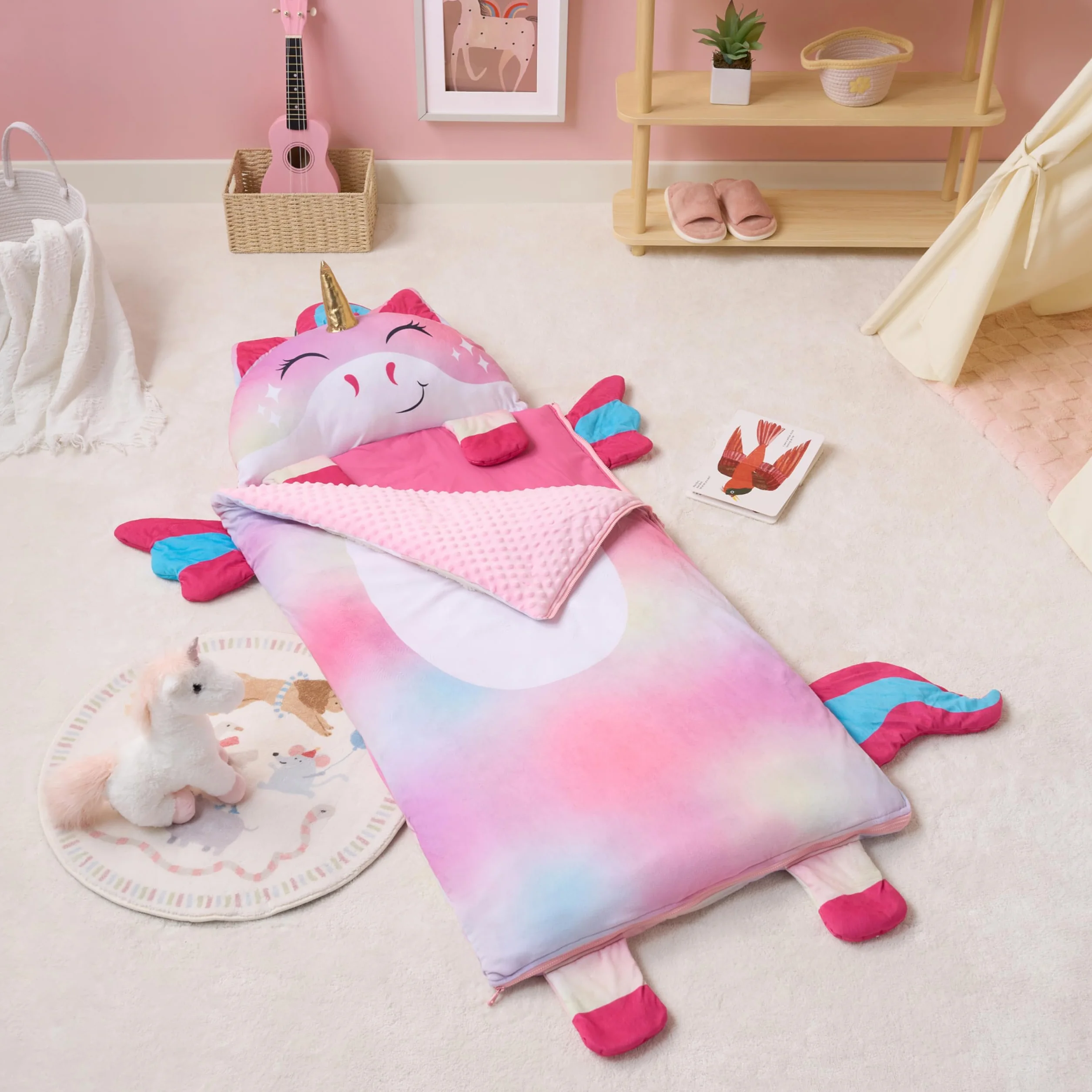 JOIEDOMI - Colchoneta para Siesta para niños pequeños con Almohada y Manta, a Partir de 3 años - Colchoneta para Siesta Preescolar