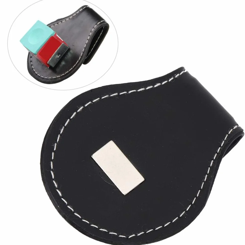 Alomejor Pool Cue Chalk Holder 4PCS Cue Chalk Case with Clip Billiard Accessory