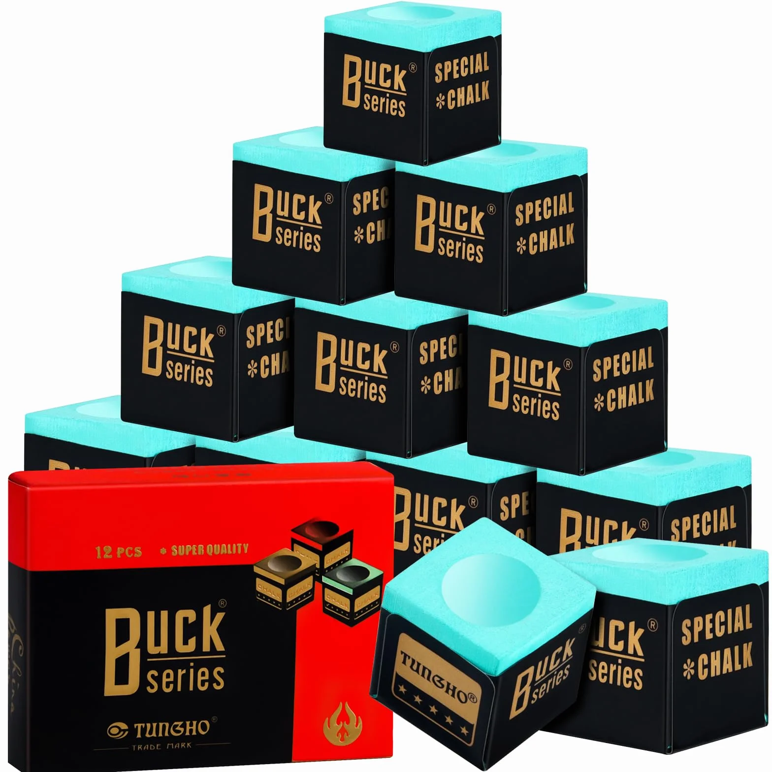Snooker Chalk 12 Cubes Green Pool Cue Chalk Billiard Chalk
