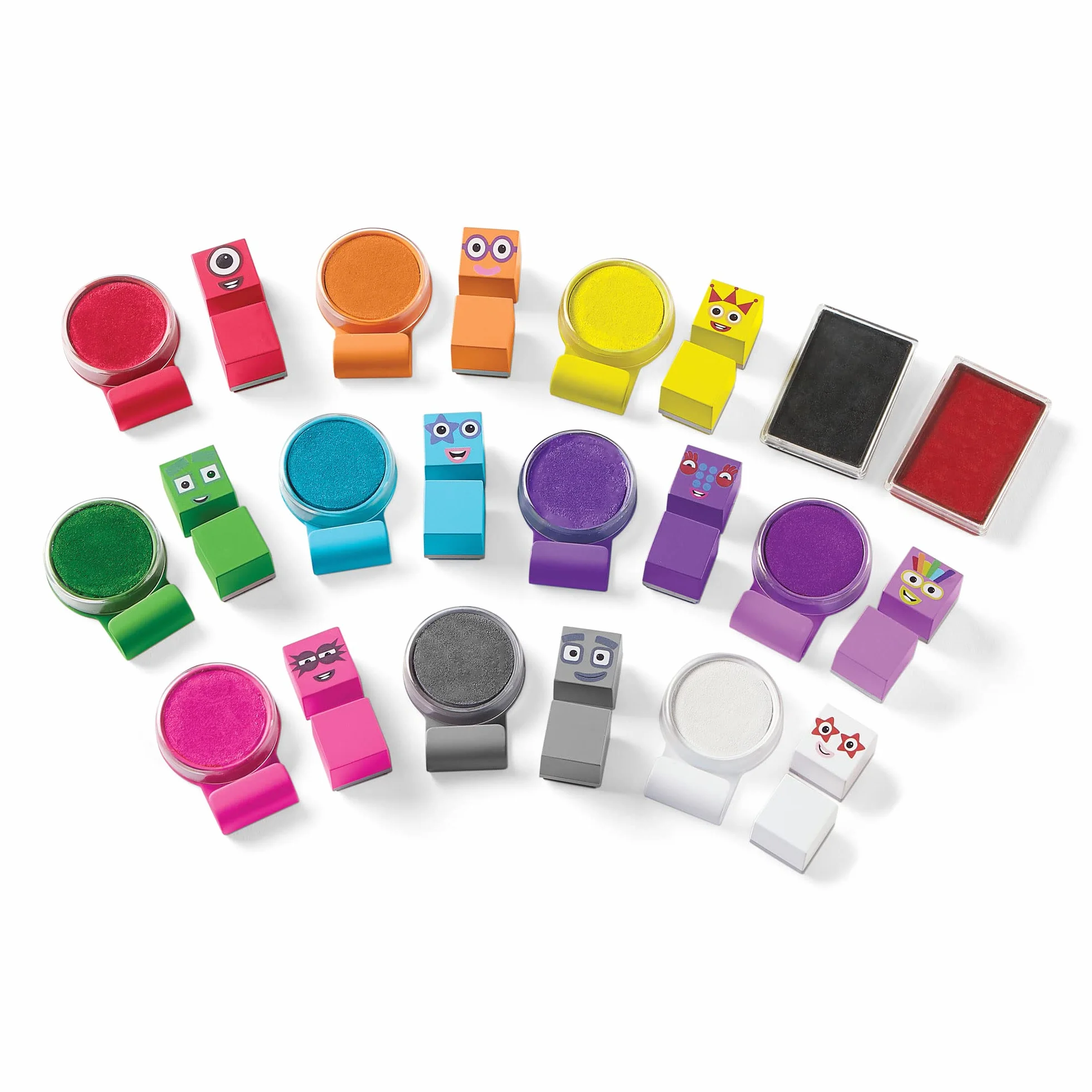 Learning Resources Set de Sellos Numberblocks – Parque de Stampolines con 32 Piezas – Tinta Lavable y Manualidades Creativas – Juguete Educativo para Niños 3+ Años