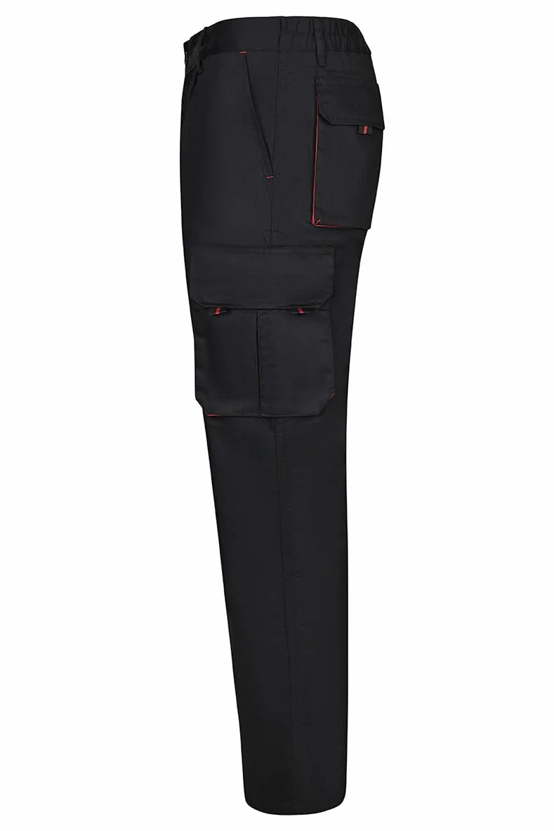 VELILLA 103004 Pantalón Bicolor Multibolsillos Negro Rojo Talla 44