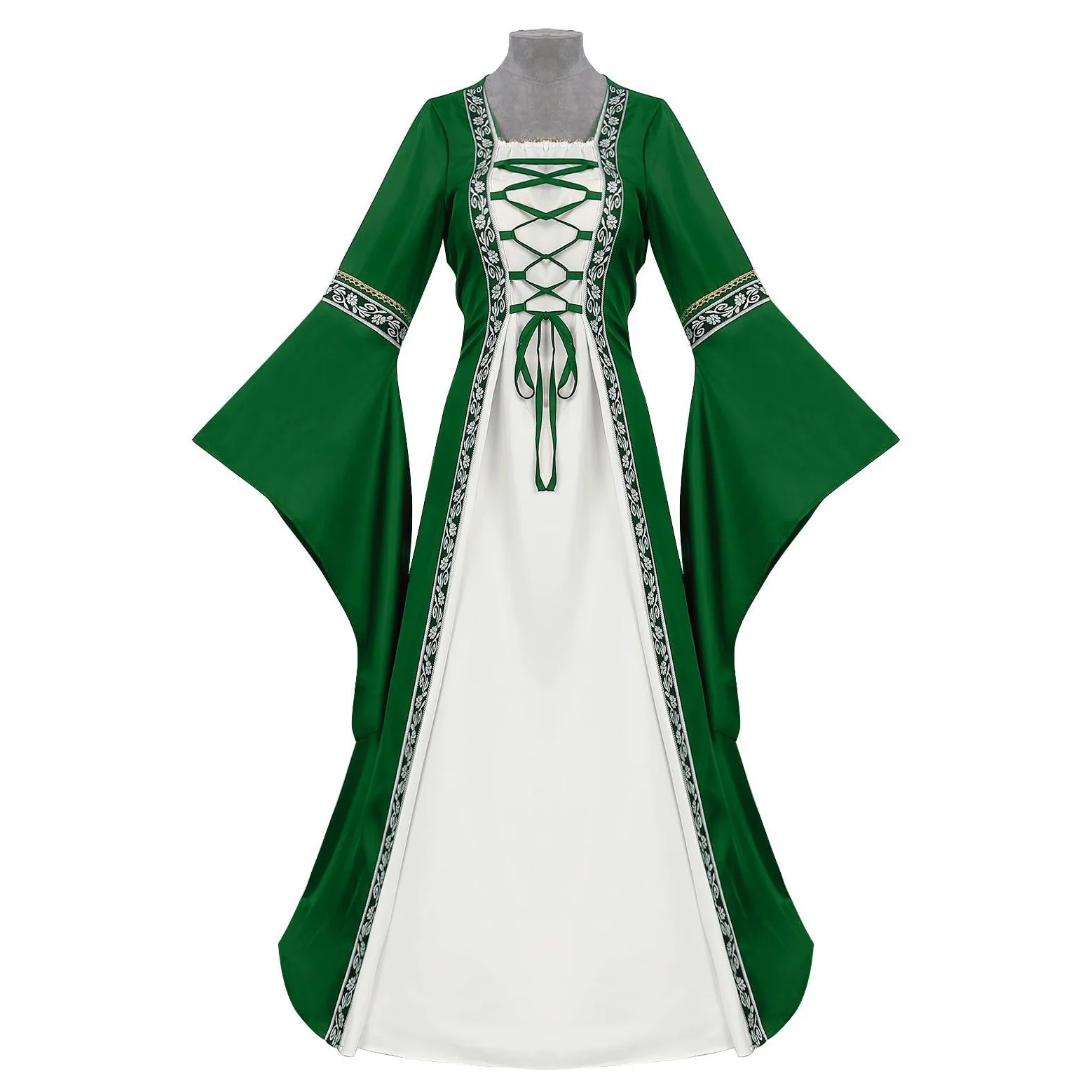 Disfraz Medieval Mujer Disfraz Vikinga Vestido Medieval Mujer XXXL Campesina Vestido Renacentista Verde Vikinga Ropa Disfraces Medievales Rojo De Vampiresa Victoriano Trajes Medievales Dress Traje De