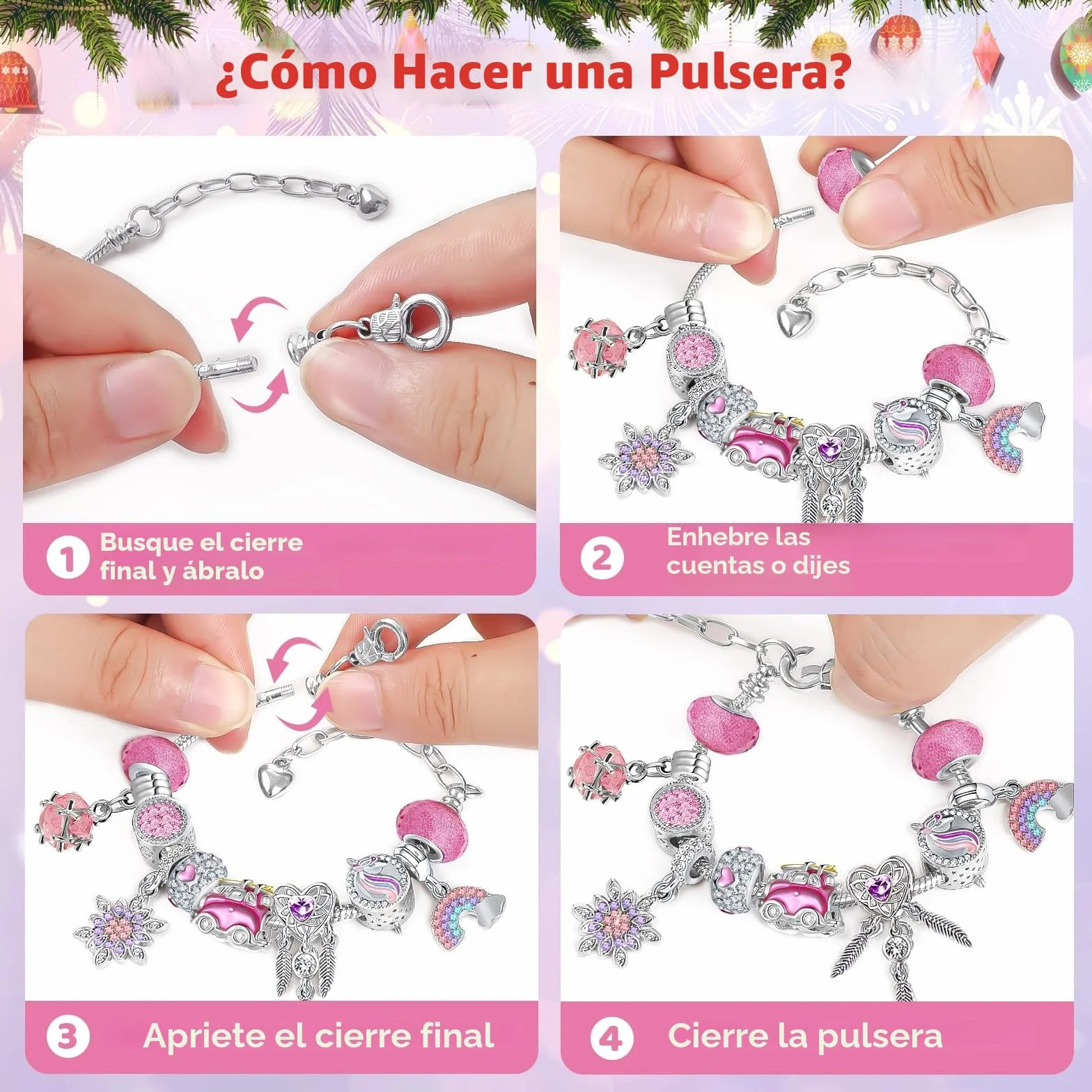 Calendario Adviento Kinder, Calendario de Adviento 2025 DIY Joyas Kit Relleno Regalos Niños Mujer Niña Adultos Infantil, 24 Personalizado Pulseras Collares Charms 5 6 7 8 9 10 11 12 Años