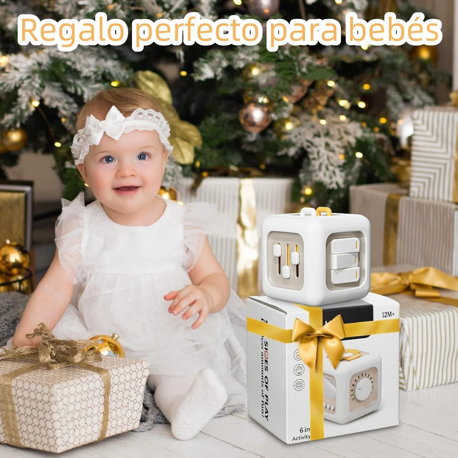VORENUS Cubo de actividades 6 en 1 Montessori | Juguete sensorial educativo para niños de 1-3 años 12+ meses para desarrollo cognitivo y motor
