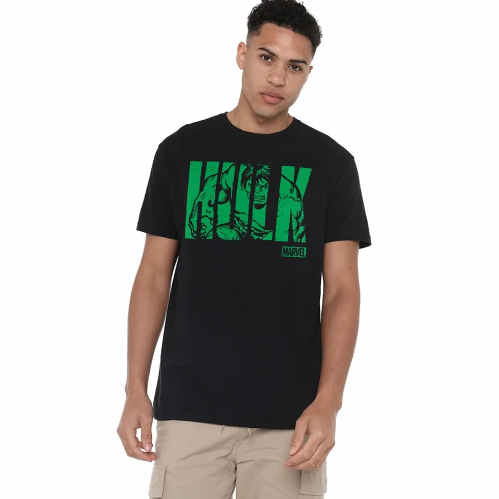 Marvel Hulk Text T-Shirt Hombre Pack de 1