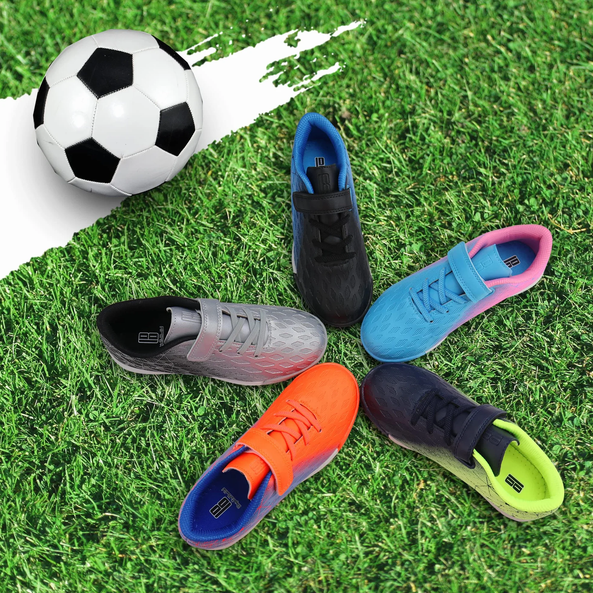 JABASIC Hallen Botas de fútbol para niños y niñas césped artificial