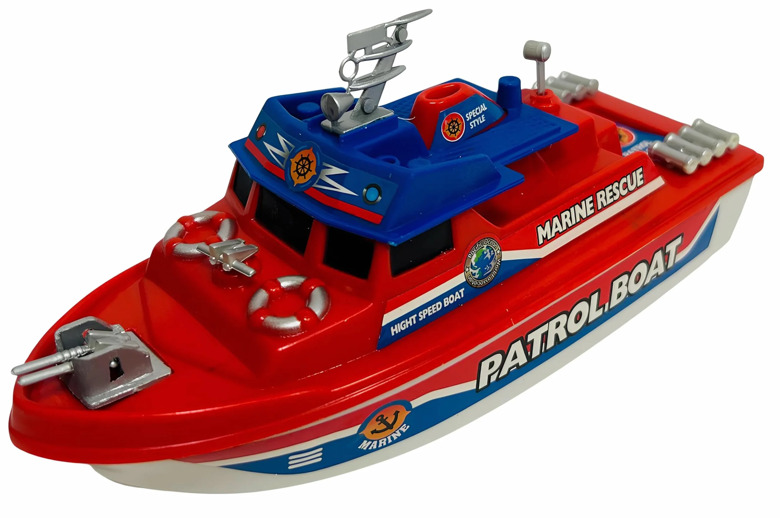 Barco de juguete motobarco con batería de trabajo Motobarco eléctrico Barco contra incendios Juguete Barco de bombero Rescate marítimo Barco de emergencia náutica a motor Guardia costera