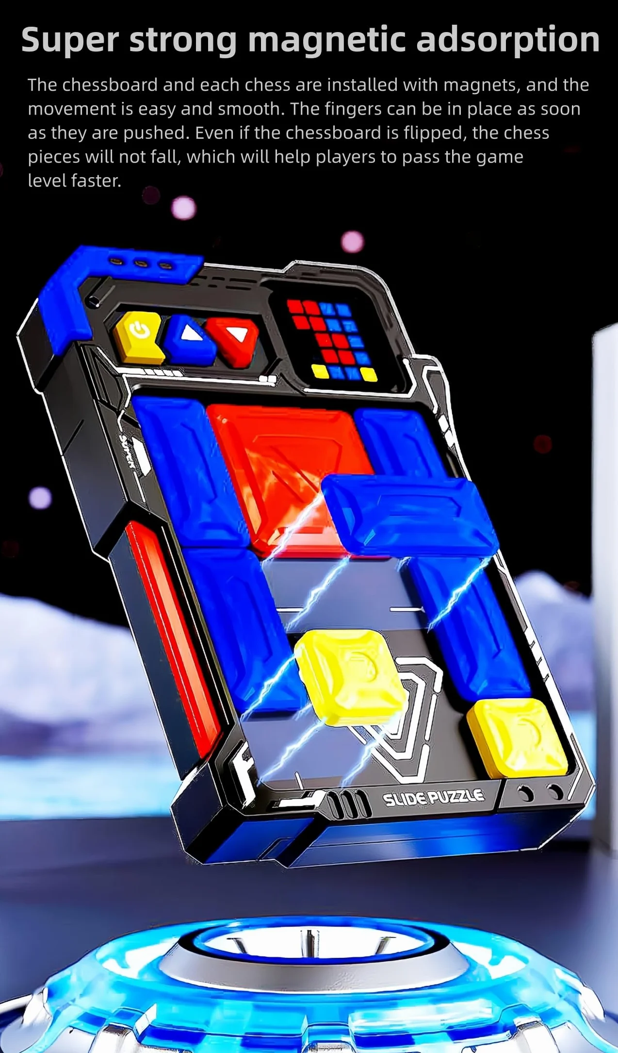 HLF Súper Máquina de Rompecabezas Apariencia del Mecha Juego Escape del Laberinto HuaRong Bloques 520 Niveles Inducción Automática Diseño Magnético Puzzle lógico Juguetes de Regalo para niños (Black)